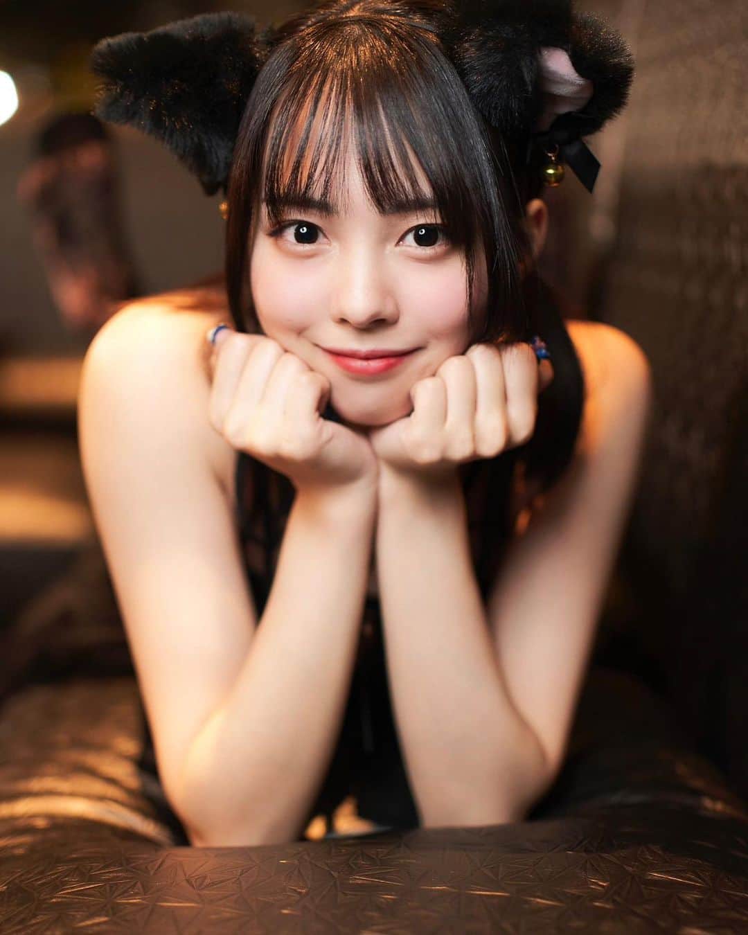 神南里奈さんのインスタグラム写真 - (神南里奈Instagram)「黒猫ちゃんです #ハロウィン  #はろうぃんコスプレ  #猫 #黒猫 #仮装」10月26日 10時44分 - kannami_rina