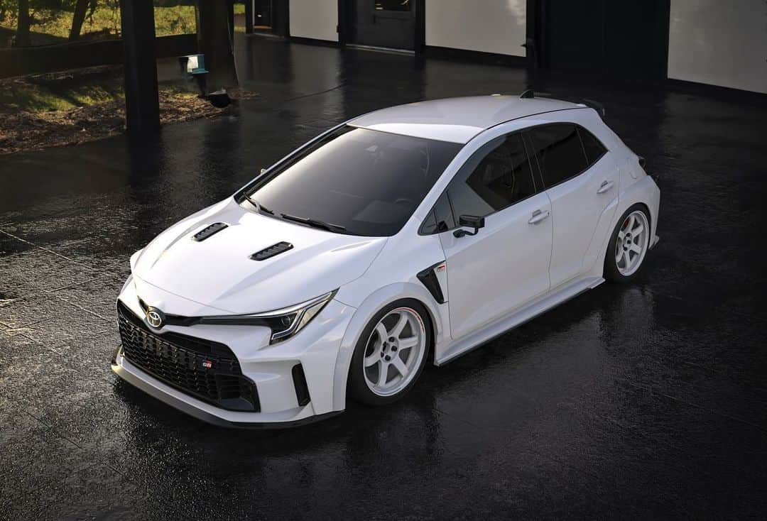 Spirits Artisanさんのインスタグラム写真 - (Spirits ArtisanInstagram)「SEMA Show Sneak Preview by @jonsibal! I am excited to partner with @evasivemotorsports and debut the first @artisan_spirits Black Label Aero Kit and @evstuning GTLM Mirrors on the Toyota GR Corolla!   #pitandpaddock #grcorolla #toyotagr #gazooracing #toyota #turn14 #grfour #corolla #toyotagrcorolla #toyotacorolla #sema2023  #semacrunch #sema #evasivemotorsports #artisanspirits #evstuning #te37 #te37saga #yokohamatire #advan #ad09 #autotuned」10月26日 12時01分 - artisan_spirits