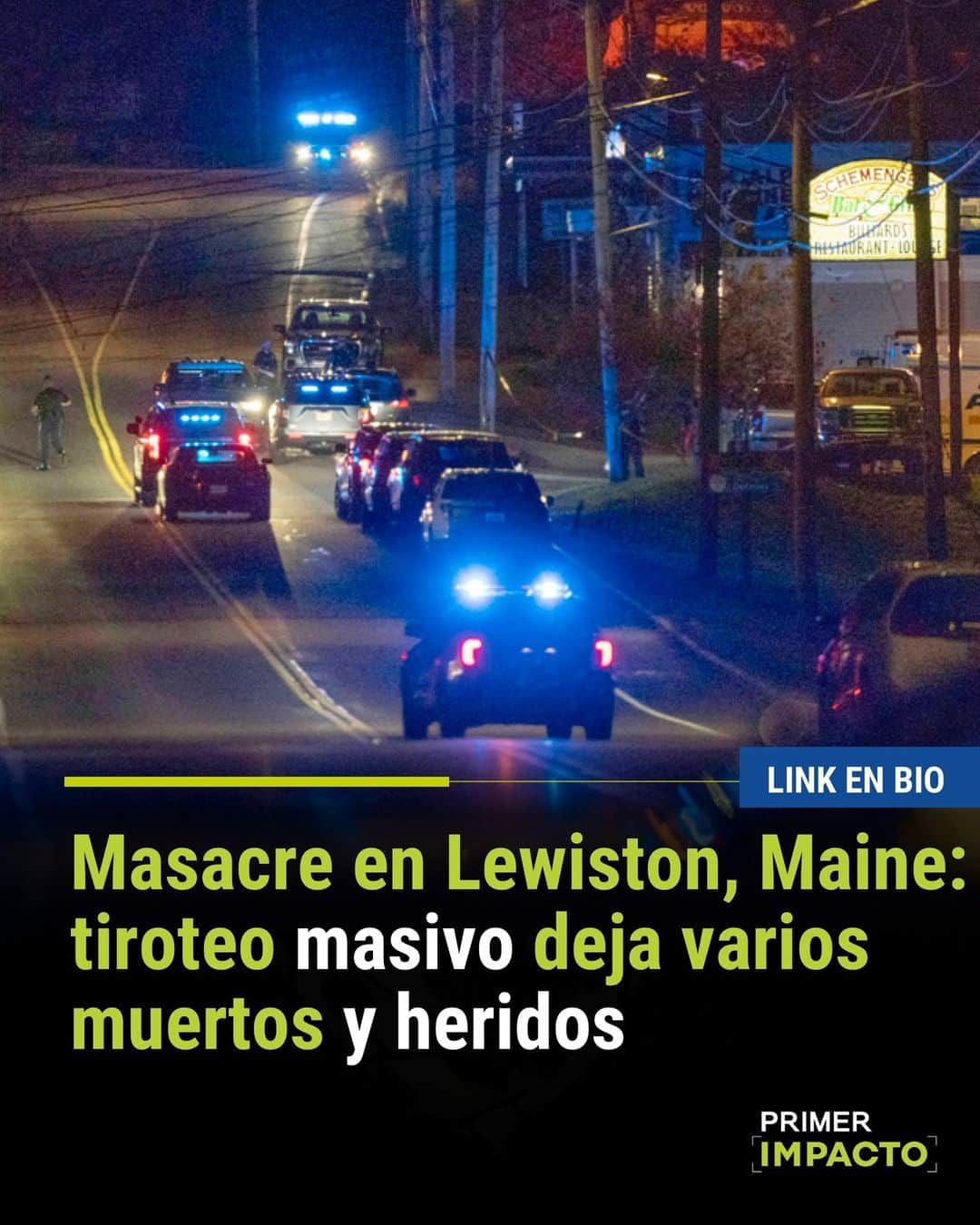 Primer Impactoさんのインスタグラム写真 - (Primer ImpactoInstagram)「Varios muertos y heridos dejó un tiroteo masivo en Lewiston, Maine, luego de que un hombre comenzara a disparar en al menos dos lugares.  La policía estatal de Maine ordenó a los residentes de Lewiston, la segunda ciudad más grande del estado, refugiarse en algún lugar por "una situación de tirador activo".  Las autoridades piden la ayuda de la población para identificar al hombre que viste sudadera café, pantalón de mezclilla y zapatos café claro.  👉 La información completa en el link de nuestra biografía.  #Tiroteo #Lewiston #Maine #Muertos #Heridos #Violencia #Armas #EEUU #UniNoticias #Univision #PrimerImpacto #PI」10月26日 11時58分 - primerimpacto