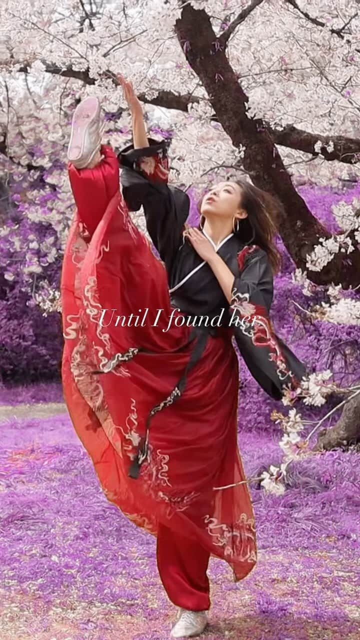 梨衣名のインスタグラム：「八卦掌✖️漢服🌸💜 #kungfu #wushu」