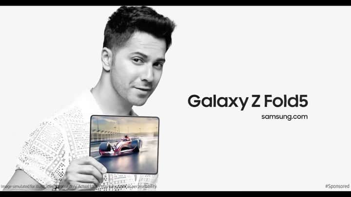 Varun Dhawanのインスタグラム：「My one & only motto in life - Work hard. Game harder 😎 😉   And, guess what landed in my hands? The new #GalaxyZFold5. Thank you, @samsungindia for my new favorite go to gadget. I’ve joined the flip side, and I am here to stay.  What about you?   #JoinTheFlipSide #Collab」