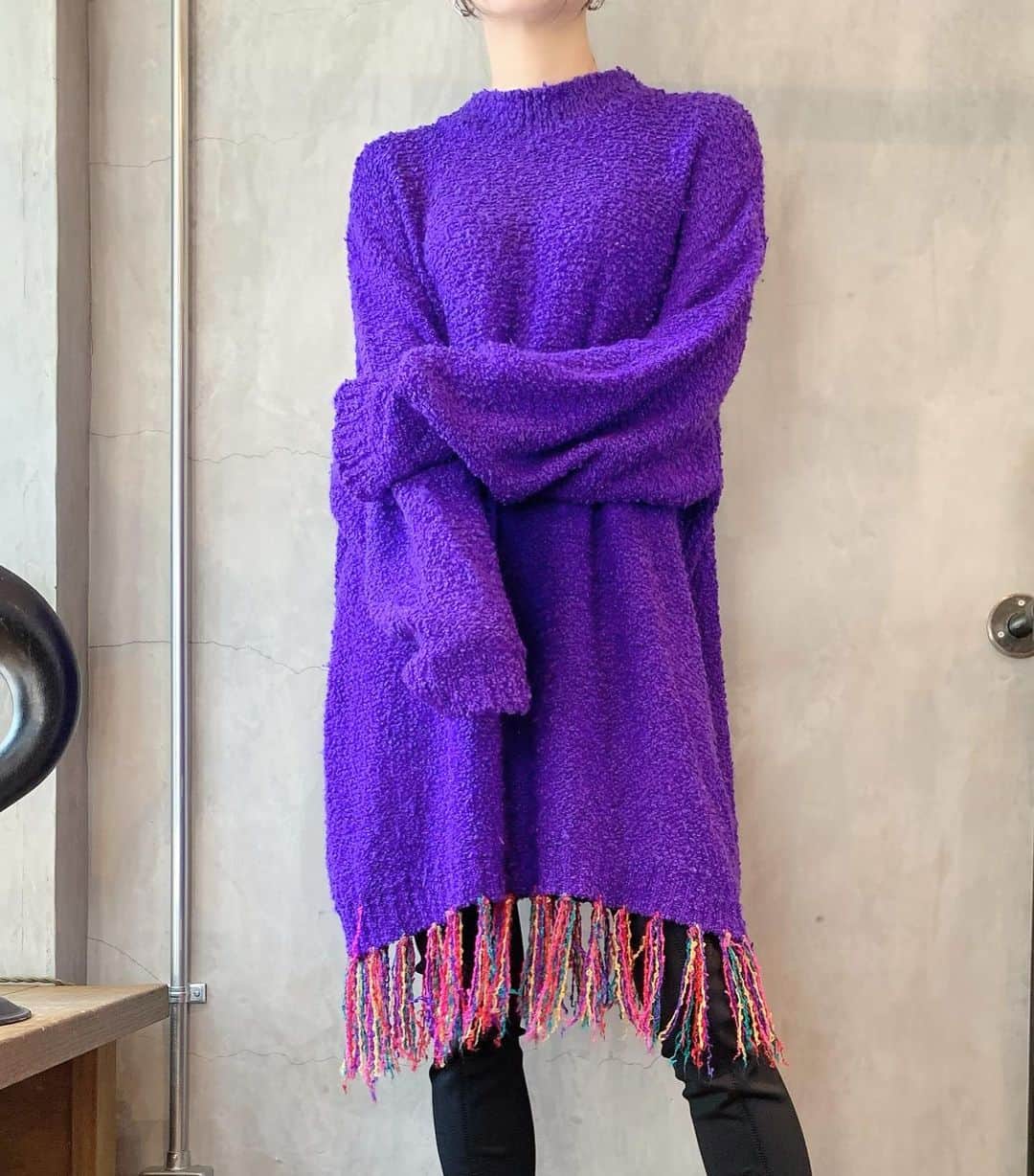 birthdeathさんのインスタグラム写真 - (birthdeathInstagram)「New Arrival  80's Colorful fringe purple knit dress  🦋オンラインストアに掲載中です。  #birthdeath #vintage」10月26日 15時04分 - birthdeath_tokyo