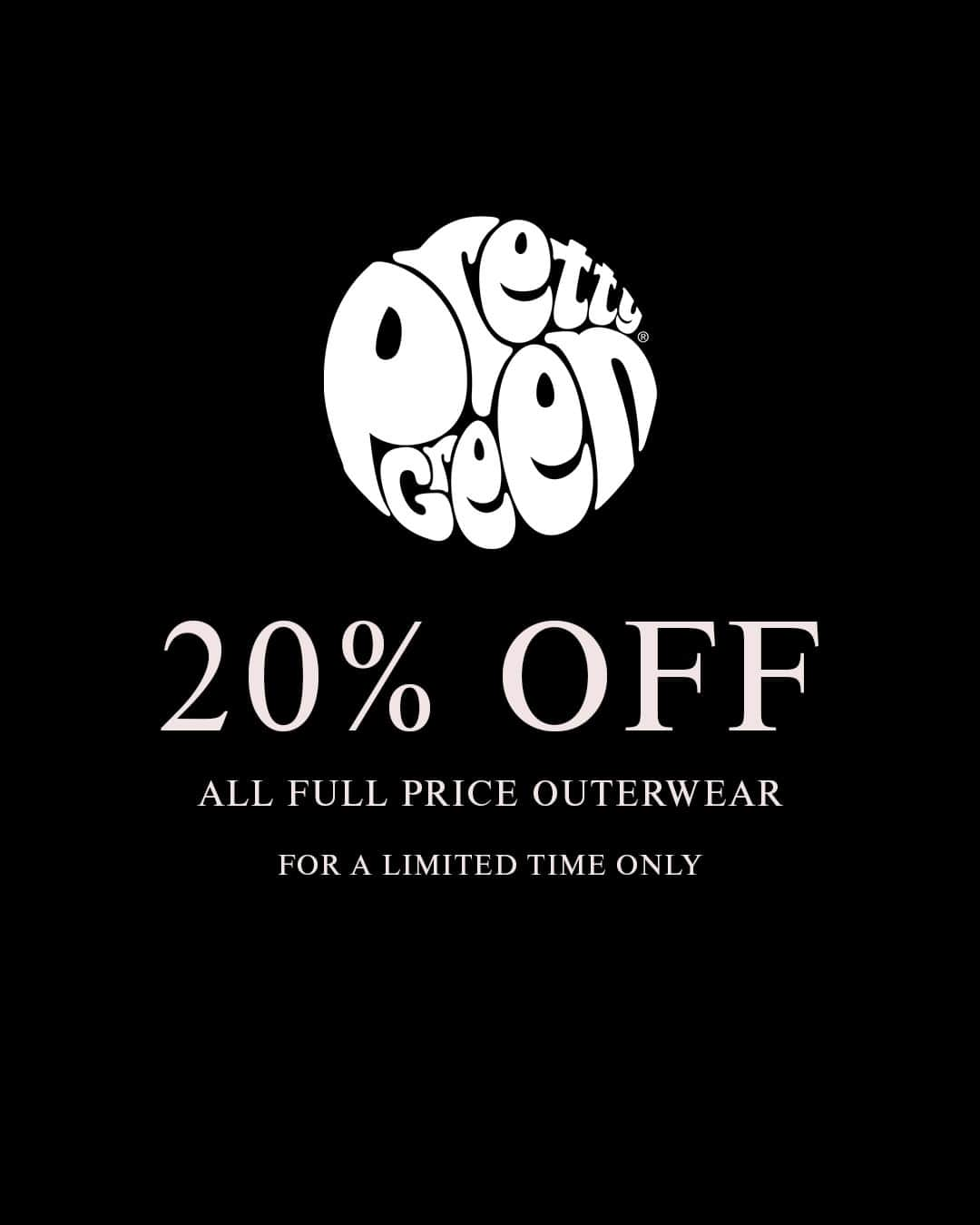 プリティグリーンのインスタグラム：「We’ve knocked 20% off all full price outerwear online and in-store for a limited time only. Shop now at the link in bio. #prettygreen」