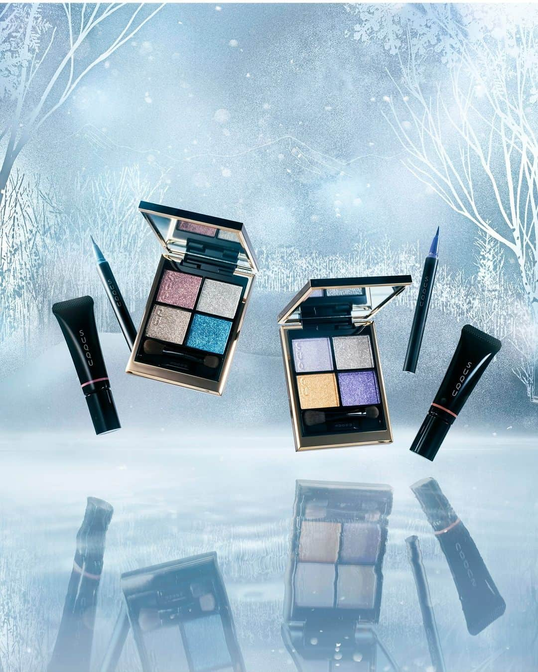 SUQQU公式Instgramアカウントのインスタグラム：「SUQQU holiday season 2023 inspired by a snowy world “GINSEKAI”. Taking in the clear air over the silvery snow will naturally straighten your back and make you feel more noble. The makeup kits evoke a winter scene with compelling presence and solemnity while conjuring up an image of fantasy and evanescence.  MAKEUP KIT RIKKA/HOSHISAYURU *Limited quantity  2023年SUQQUホリデーシーズンは、「銀世界」をイメージ。 しんしんと銀雪が重なった、澄んだ空気を取り込めば、自然にすっくと背筋が伸びて、凛とした自分になれる。 幻想的で儚さを連想させながら、圧倒的な存在感、荘厳さを併せ持った、冬ならではの情景をメイクアップに。  メイクアップ キット 六花/星冴 ※数量限定  #SUQQU #スック #jbeauty #cosmetics #SUQQU20th #SUQQUcolormakeup #holiday #holidaycollection #銀世界 #newcollection #newproducts #limited #六花 #星冴」