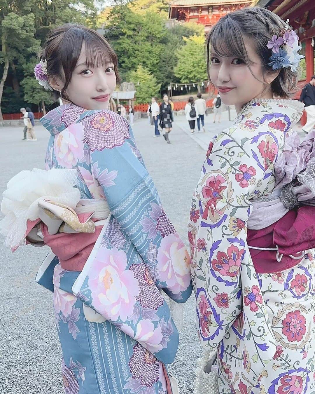 さぁやさんのインスタグラム写真 - (さぁやInstagram)「ちょっと前に鎌倉行ったよ👘 ⁡ 天気良くて気温もちょうど良かった！ ⁡ 去年浅草で淡い感じの着たから 次は柄物が良いね〜って☺️ なんだか旅行気分で楽しかった🩷  みんなは最近どこか行った？？ ⁡  #鎌倉 #着物レンタル」10月26日 18時04分 - saaya831