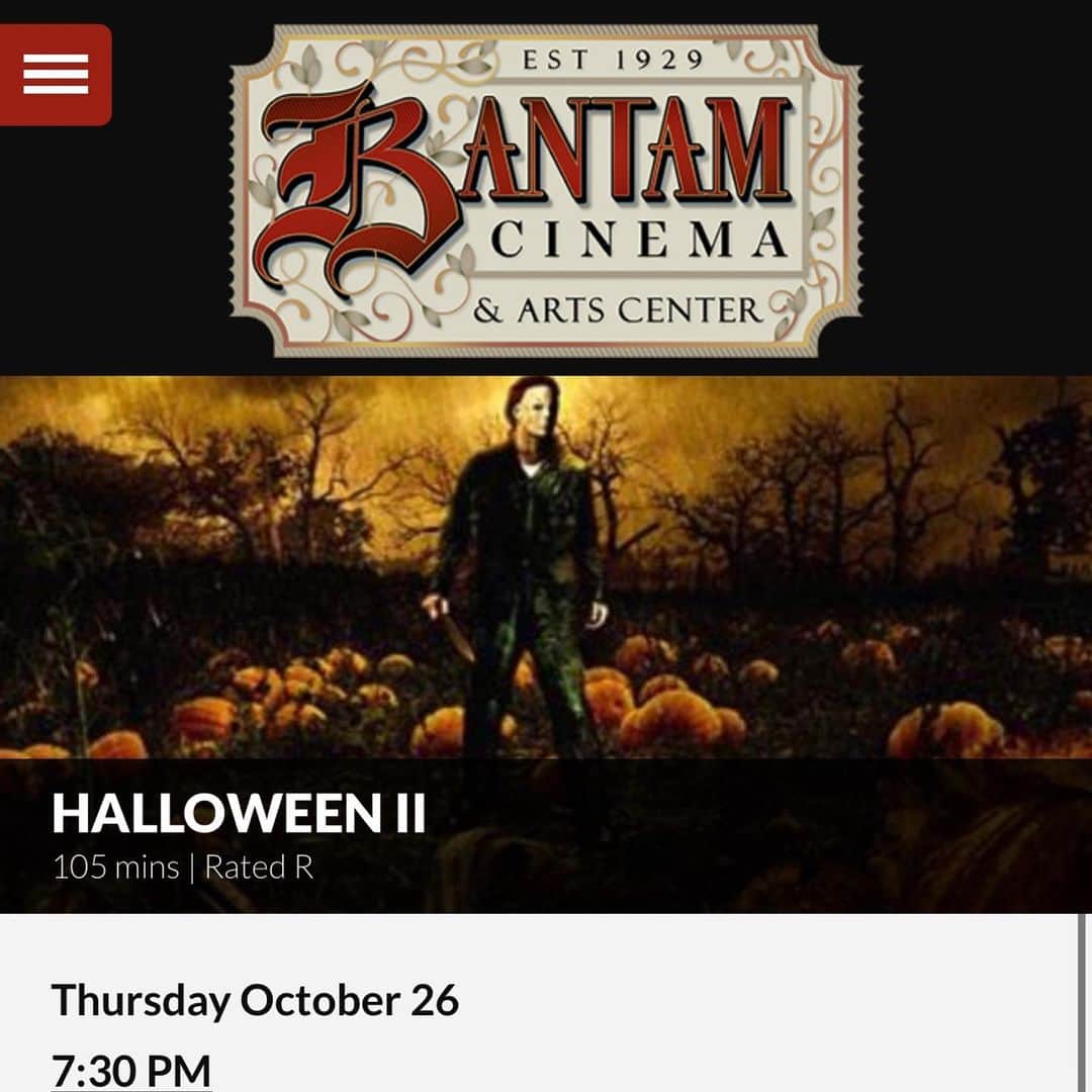ロブ・ゾンビのインスタグラム：「Tonight! 🎃 The final night of Zombiefest! 🎃 HALLOWEEN 2 at the Bantam Cinema @bantam.cinema 🎃🎃🎃 This one really needs to be seen on the big screen.🩸🩸🩸🩸🩸🩸🩸🔪」