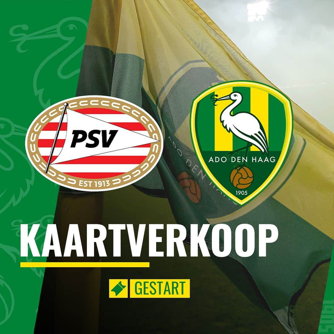 ADOデン・ハーグのインスタグラム：「De kaartverkoop voor het uitduel tegen Jong PSV is gestart. Check alle info op de website.」