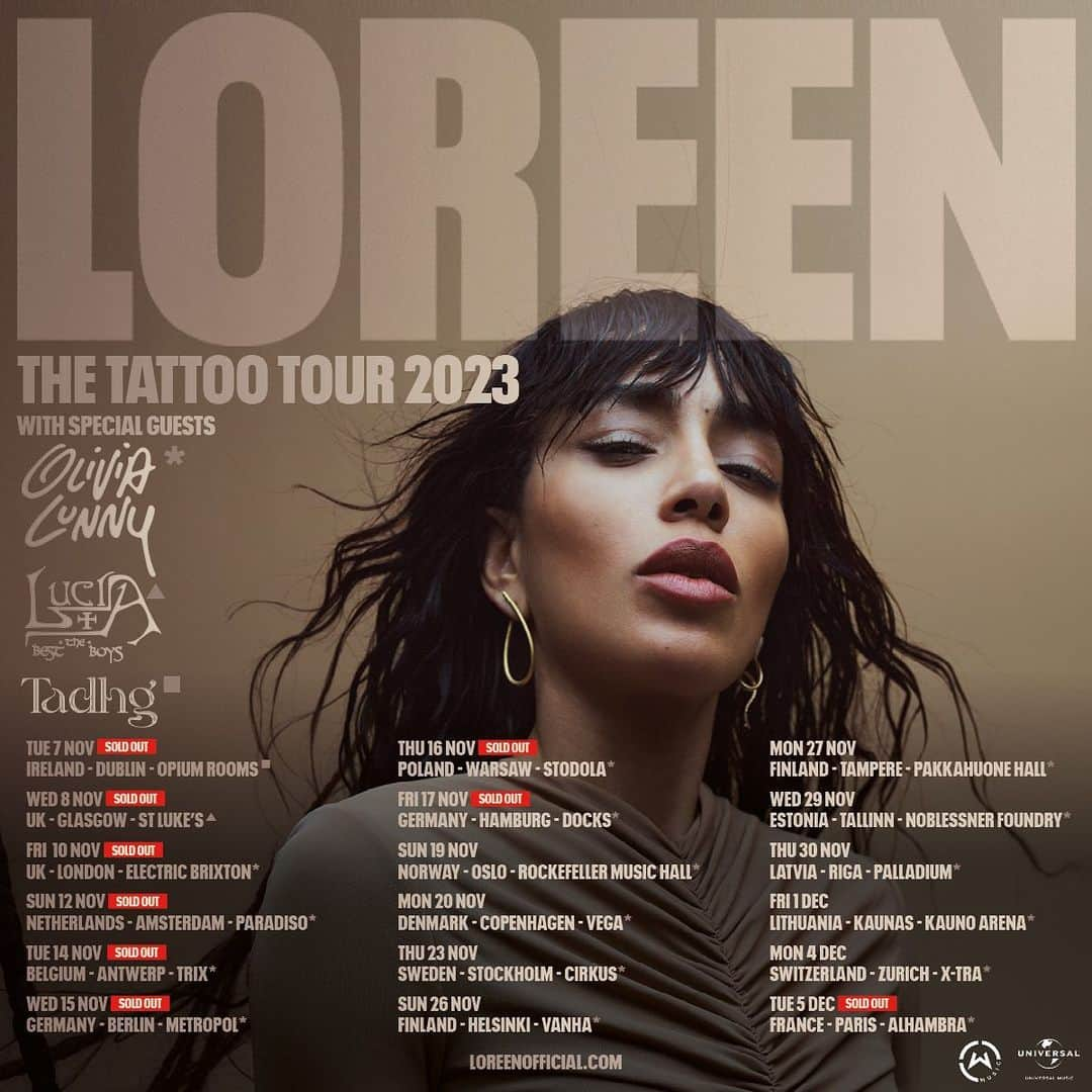 ロリーンのインスタグラム：「I can’t wait to see you all🤍 The Tattoo Tour starts in two weeks, find more info in my bio.」