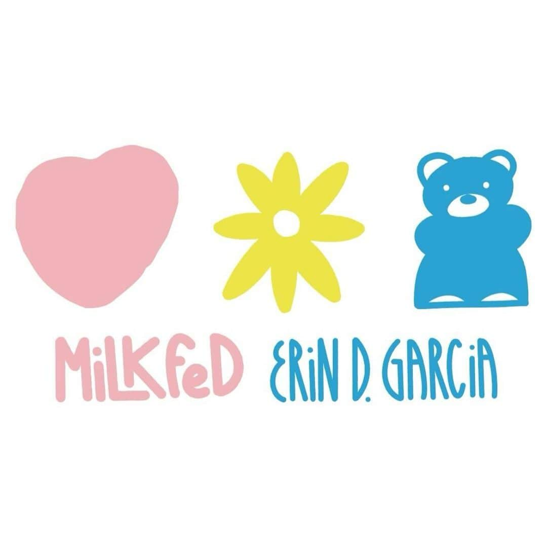 MILKFED.のインスタグラム：「MILKFED. × Erin D. Garcia 10/27(FRI) RELEASE!!   ロサンゼルスを拠点に活動するアーティスト「エリン・D・ガルシア」とのコラボレーションアイテムが10/27(金)より発売。   本コラボレーションでは、彼のアイコンであるキャッチーでカラフルなアートデザインを基に書き下ろされた、全4種類のアイテムがラインナップ。   ⁡ ・MILKFED.×ERIN D. GARCIA SWEAT HOODIE（OFFWHITE,CHACOAL）￥9,900   ・MILKFED.×ERIN D. GARCIA KNIT TOP（BLACK,ASH）￥11,000   ・MILKFED.×ERIN D. GARCIA HAT（WHITE,BLACK）￥7,150   MILKFED.×ERIN D. GARCIA BIG TOTE（WHITE,BLACK）￥6,050 ⁡ ⁡ 【発売店舗】 ・MILKFED.店舗 ・MILKFED.取り扱い店舗 ・WEB STORE calif ・ZOZOTOWN ※詳しくはHPのSTORE一覧をご覧下さい。  ⁡ 【Erin D. Garcia】 @erindgarcia  1979年生まれ、ミシシッピ州ジャクソン出身。ロサンゼルスに移住後、ハンドメイドのZINEを路上で販売し、フリーランスとしてStussyやAmerican Institute of Architectsのデザインを手がける。 2012年に初の個展を開催。その後、サンフランシスコとロンドンで個展を行い、アメリカ・パームスプリングスでは初の大規模な壁画を制作する。 これまでに、東京、香港、ベルリン、マイアミ、アトランタ、ニューヨーク、ロサンゼルスでの作品展示、また、パルスアートフェア、Facebook、Oakley、Stadium Goods、Adidas、Beams、United Arrows、Ace Hotels、Ginza Six、Vans、西武そごう、Moogのインスタレーションやプロジェクトにも参加している。 彼の作品は、植物や花、リズミカルな図形、カラフルなグラデーションで構成され、形、色、プロセスを楽しく探求し、私たちの抽象化能力と具体性を求める感覚的欲求が交差または対立する場所を探っていく。 ⁡ ⁡ ⁡ #milkfed #milkfedjp #ミルクフェド #erindgarcia #エリンディーガルシア #ニット #パーカー #スウェット #ハット #トートバッグ #アート #アーティストコラボ」