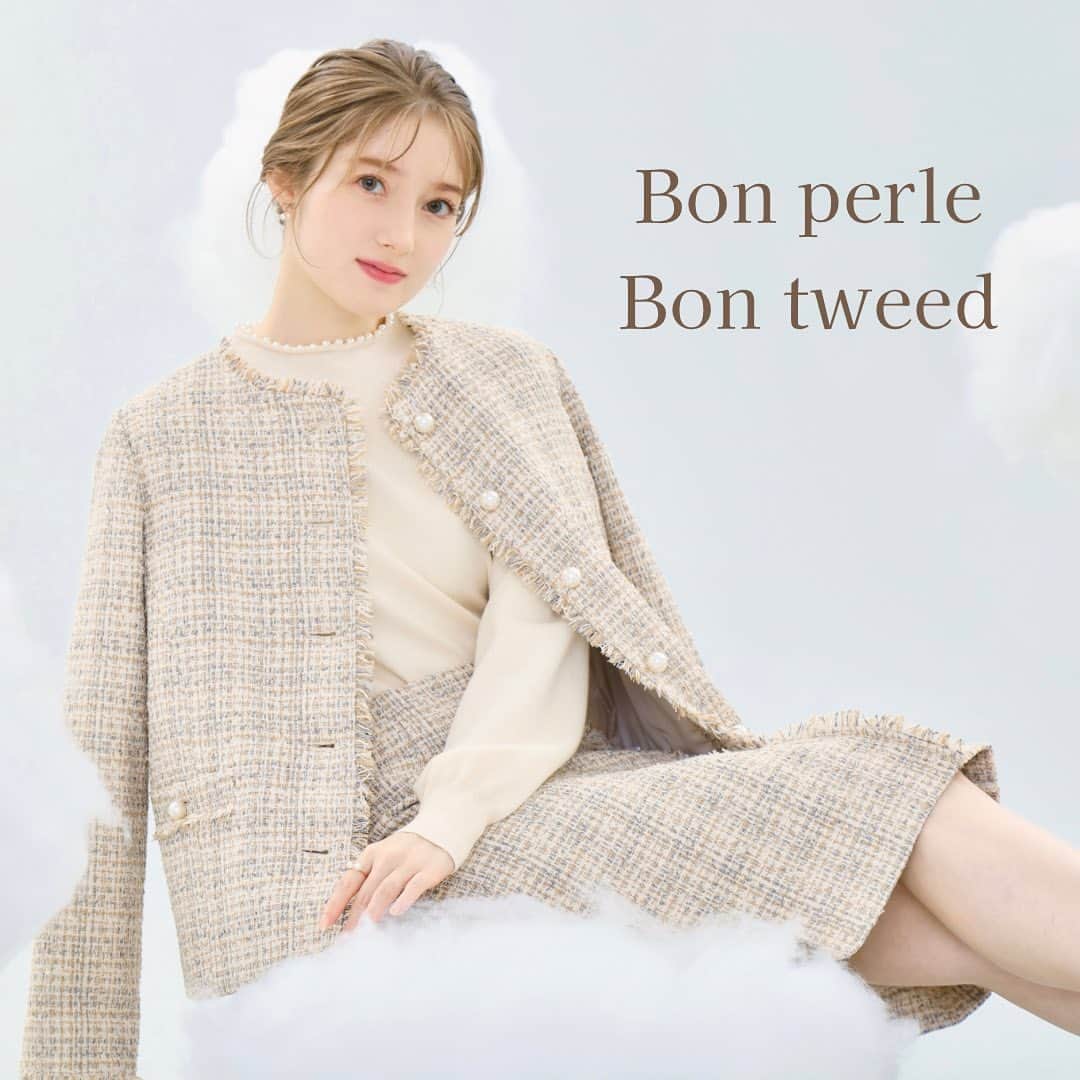 Couture brooch クチュールブローチ公式のインスタグラム：「Bon perle Bon tweed ⁡ ˗˗˗˗˗˗˗˗˗˗˗˗˗˗˗˗˗˗˗˗˗˗˗˗˗˗˗˗˗˗˗˗˗˗˗˗˗˗˗˗˗˗˗˗˗˗˗˗˗˗˗˗˗˗˗˗˗˗˗˗˗˗ ⁡ 初冬のニュアンス雲空に Couture's angelが舞い降りた ⁡ オリジナルのツイード生地と パールディティールのアイテムで スタイリングされたコレクション ⁡ ⁡ jacket ¥9,990 knit ¥4,990 skirt ¥6,990 boots ¥11,000 ⁡ ⁡ ⁡ 特集ページは プロフィールTOPリンクよりご覧ください🔗 → @couturebrooch_official  ハイライト「special」からもご覧いただけます♪ ⁡ ˗˗˗˗˗˗˗˗˗˗˗˗˗˗˗˗˗˗˗˗˗˗˗˗˗˗˗˗˗˗˗˗˗˗˗˗˗˗˗˗˗˗˗˗˗˗˗˗˗˗˗˗˗˗˗˗˗˗˗˗˗˗˗˗˗˗˗˗˗ #couturebrooch #クチュールブローチ #2023winter  #高見え #プチプラ #フェミニン #冬 #winter  #パール #ツイード #ジャケットコーデ #ニットコーデ #スカートコーデ #ブーツ #ロングブーツ」