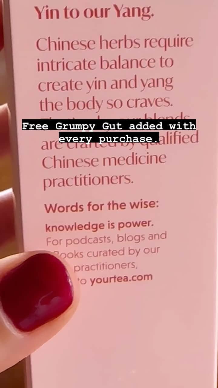 Your Teaのインスタグラム：「We are gifting you a free healjng Grumpy Gut with every order. Happening now, for 1 week only. #yourtea #freegift」