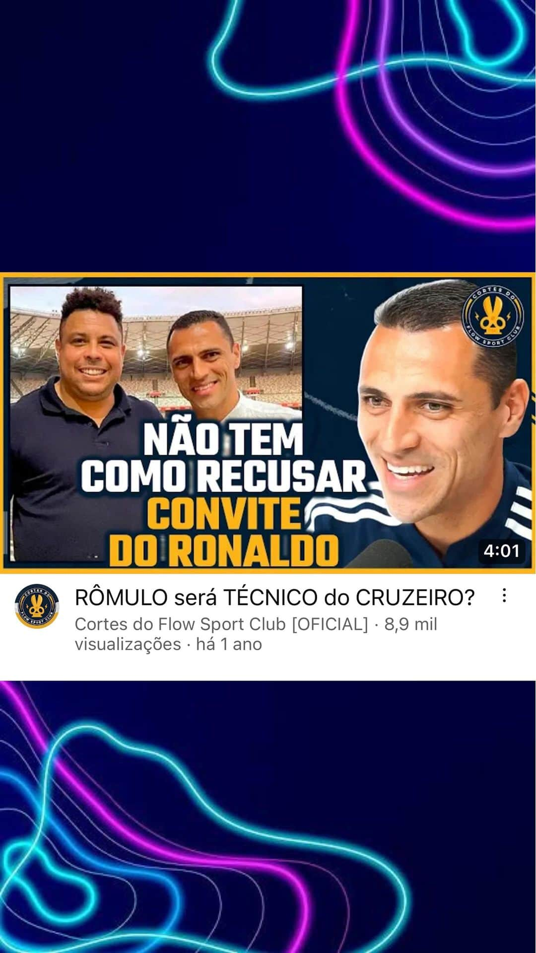 ロムロ・ソウザ・オレステス・カルデイラのインスタグラム：「Não tem como RECUSAR o convite do @ronaldo de trabalhar no @cruzeiro 🦊💙  Um pouco da entrevista no @flowsportclub com o @igor.3k e o @odavyjones   #Romulo #Flow #FlowPDC #FlowSports #Igor #DavyJones #Cruzeiro #Ronaldo #SAF #GestaoEsportiva」