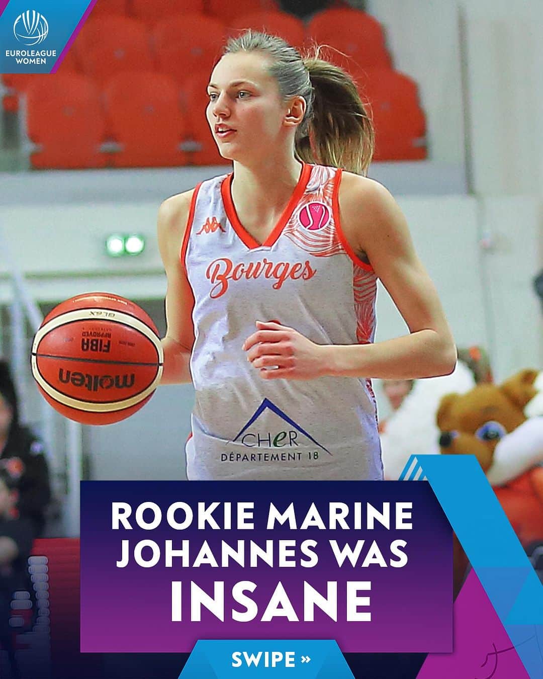 FIBAのインスタグラム：「Marine Johannes has been a PROBLEM since her rookie days 🔥  On this day in 2016, she made her #EuroLeagueWomen debut & changed the game forever 💯」