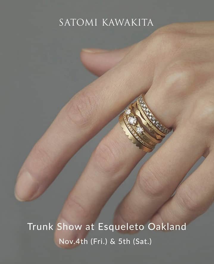 サトミ カワキタのインスタグラム：「⁠We are finally coming back!⁠ ⁠ SATOMI KAWAKITA TRUNK SHOW⁠ ESQUELETO OAKLAND⁠ 482 49th Street in Temescal Alleys⁠ Saturday + Sunday, November 4th + 5th, 2023 | 10am - 6pm⁠ ⁠ Satomi will be at the store for 2 days - please come check out our new collection and some very special One-of-a-kind  pieces✨⁠ ⁠」
