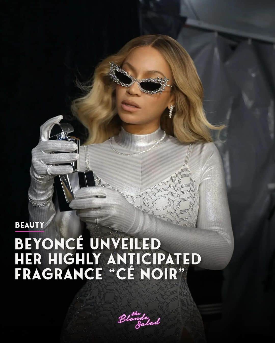 Blonde Saladさんのインスタグラム写真 - (Blonde SaladInstagram)「Ok Queen Bey, we’re so ready to dive into your new fragrance! Created in France, and crafted and designed by Beyoncé, CÉ NOIR is a sweet floral scent, featuring top notes of clementine and golden honey, mid notes of rose absolute and jasmine sambac and base notes of Namibian myrrh and golden amber. ✨  Fans in the U.S. and Canada can pre-order the perfume at its official website for $160. Shipping begins in November, and be prepared because a “special gift” is included.  The bottle is described as being "encased in art" a reflective monolith of the artist's current era, with a full silver case that's in perfect aesthetic alignment with "Renaissance" and her worldwide tour.   With 14 fragrances under her belt already, this new one is going to be epic once again. 🐝✨  #Beyonce #CeNoir #Fragrance #TheBlondeSalad」10月26日 23時24分 - theblondesalad