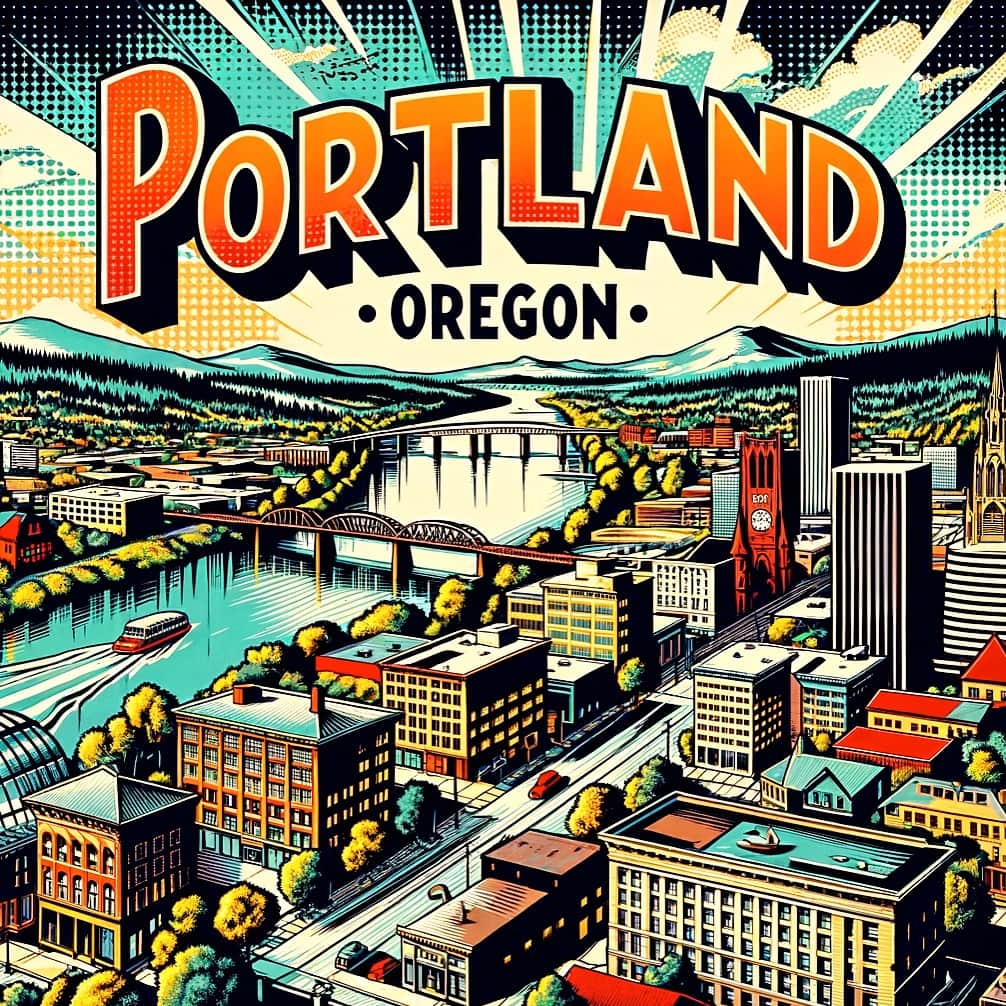 Portlandさんのインスタグラム写真 - (PortlandInstagram)「Beautiful image of Portland made by artificial intelligence!  What are you opinions on the future of unique art?  #portland #pdx #portlandnw #ai #aiart」10月27日 5時08分 - portland