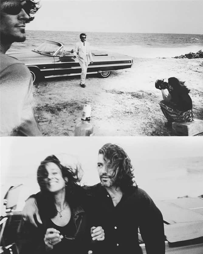 アントニオ・バンデラスのインスタグラム：「Shooting with photographer Stephanie Pfriender Stylander #TBT   #photography #blackandwhite #behindthescene」