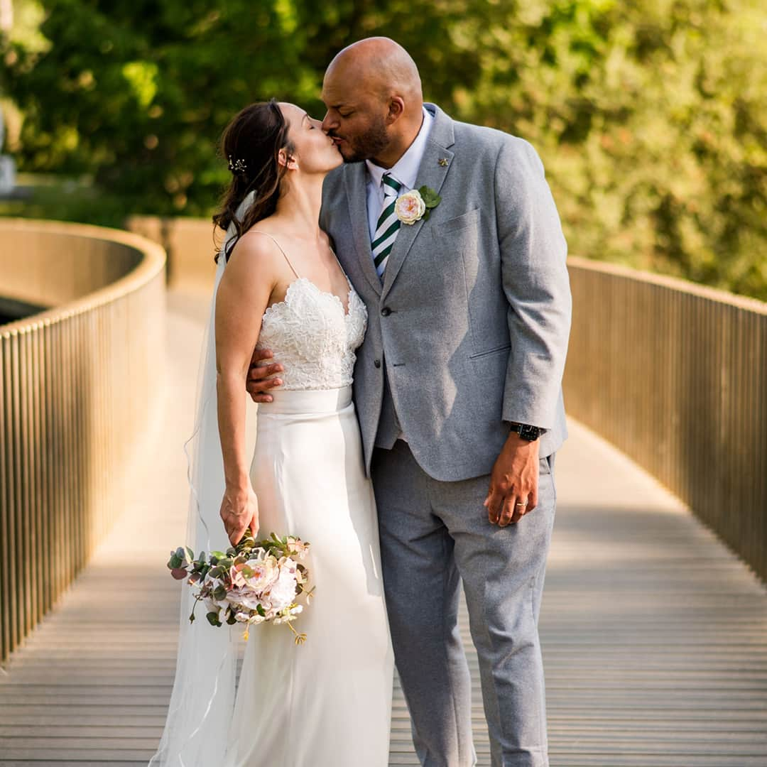 キャサリンディーンのインスタグラム：「A beautiful adventure of marriage has begun 🥰⁣ Congratulations to Thersa & Claud, may you cherish each other always ❤️  🤍 Thersa is wearing our Havanna Corset & Zuri Skirt  #catherinedeane #cdbride #realbride」