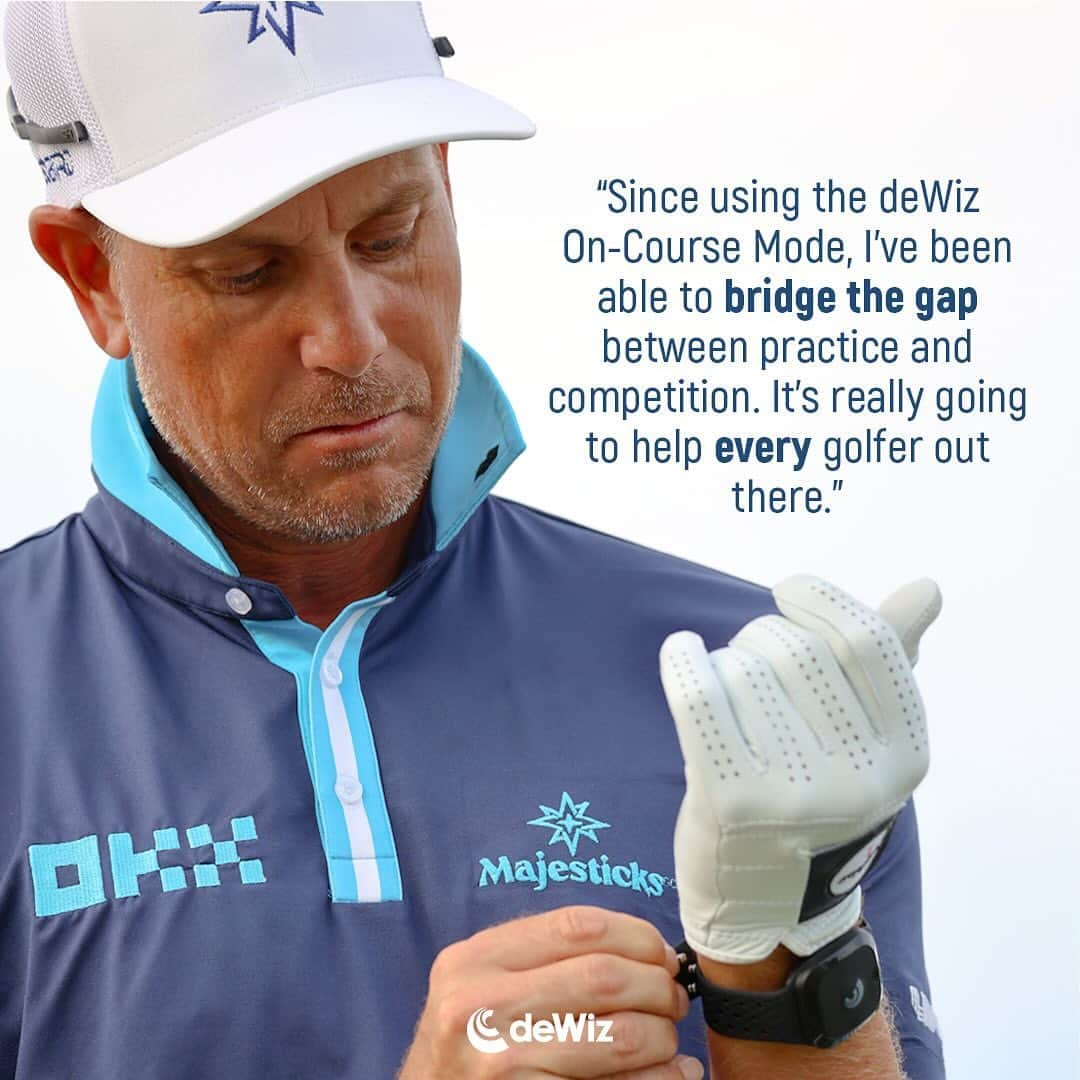 ヘンリク・ステンソンのインスタグラム：「On the range. And now… on the COURSE!   I’m excited for golfers everywhere to have access to @dewizgolf new “On-Course Mode”. Take your game to the next level and give deWiz a try today!」