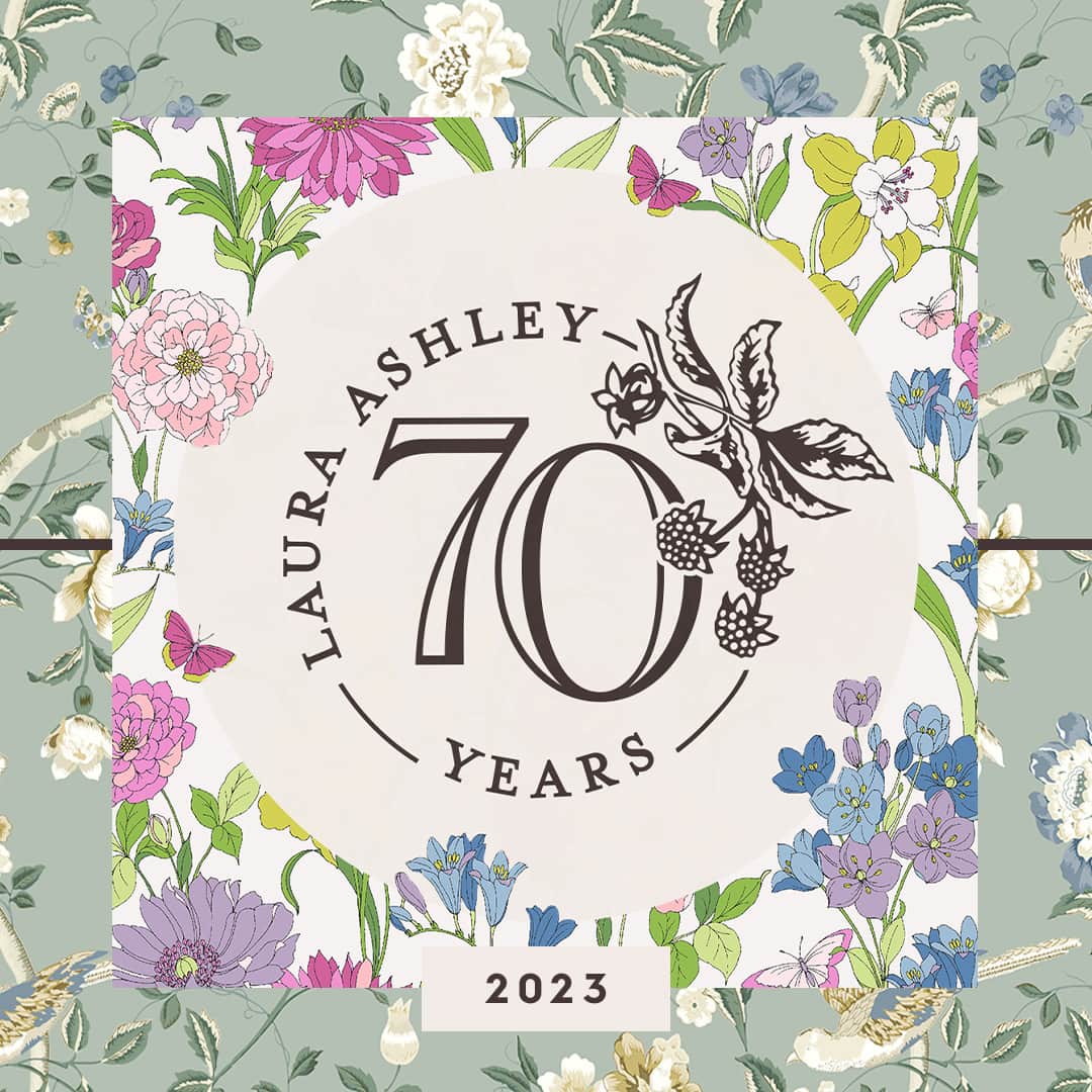 ローラアシュレイのインスタグラム：「This year Laura Ashley proudly celebrates 70 years of heritage. Taking a deep dive into the Laura Ashley archive, a 70th Anniversary special edition collection has been created to celebrate this milestone.」