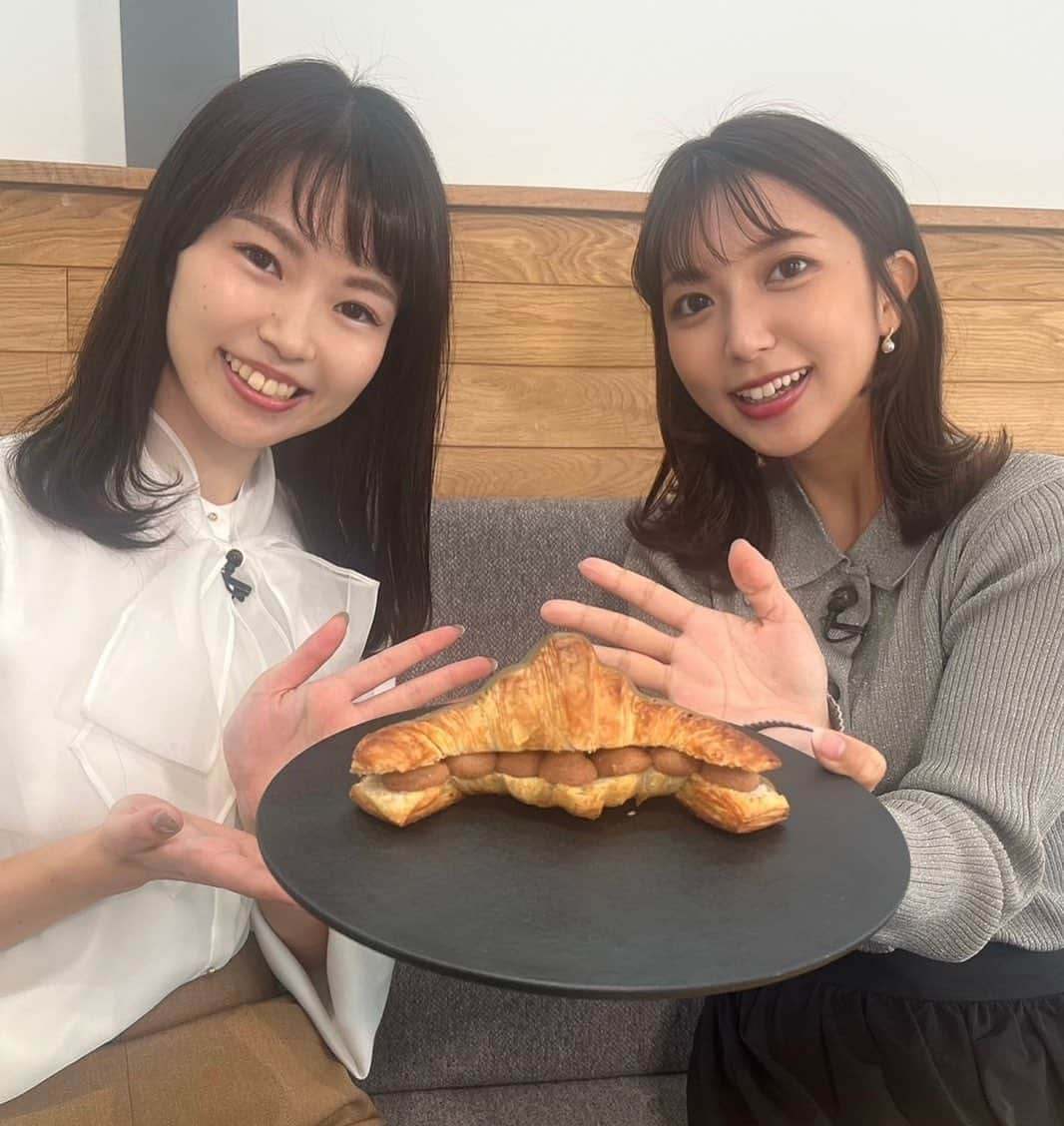 唐川美音のインスタグラム：「メディア情報📢  今日のOHK岡山放送「なんしょん？」で Merci life organicsの新作クロワッサン、 新作ギフトBOXを紹介していただきます♪  今川菜緒アナウンサーにお越しいただきました♪ 素敵なリポートありがとうございます💞  10/27(金)15:50〜「なんしょん？」 是非チェックしてみてください𓂃𓈒𓏸  #mercilifeorganics #クロワッサン」