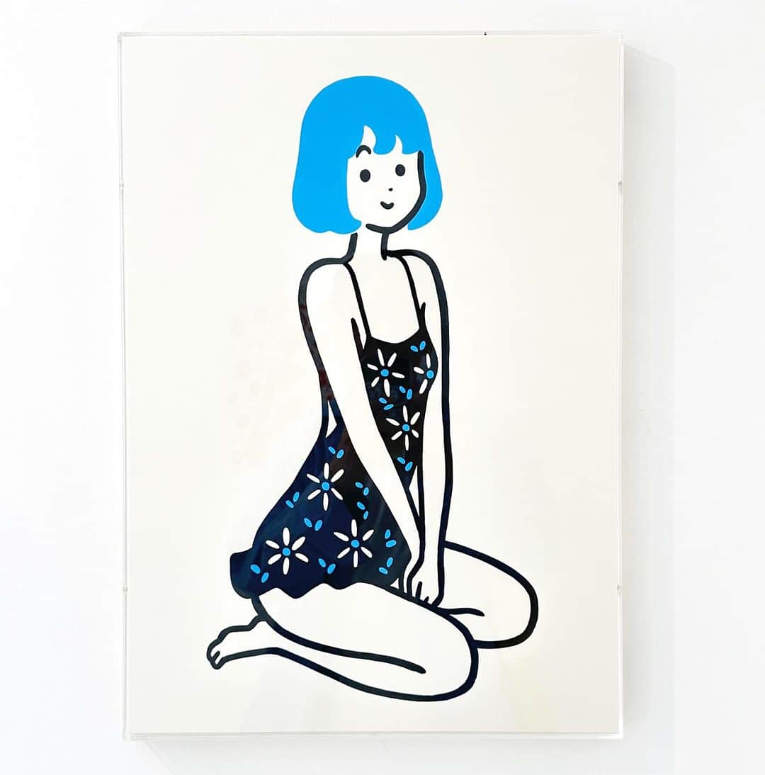 白根ゆたんぽのインスタグラム：「ワンピースのひと その2  白根ゆたんぽ個展 「お花ばたけ」 10/29(日)まで開催 Popularity gallery & studio 11:00–19:00／月曜定休／入場無料／最終日17:00まで @popularity_gallery_studio」
