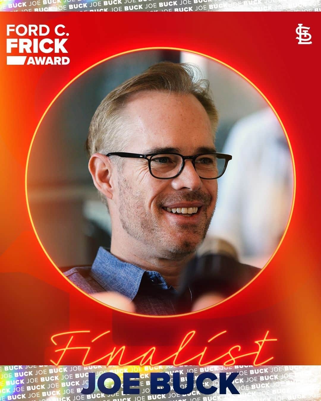 セントルイス・カージナルスのインスタグラム：「Congratulations to Joe Buck on being named a finalist for the @baseballhall's Ford C. Frick Award!  Buck began broadcasting Cardinals games in 1991 and remained part of our broadcast team through the 2007 season.   To date, he has called 24 World Series, including our 2006 and 2011 championships.」