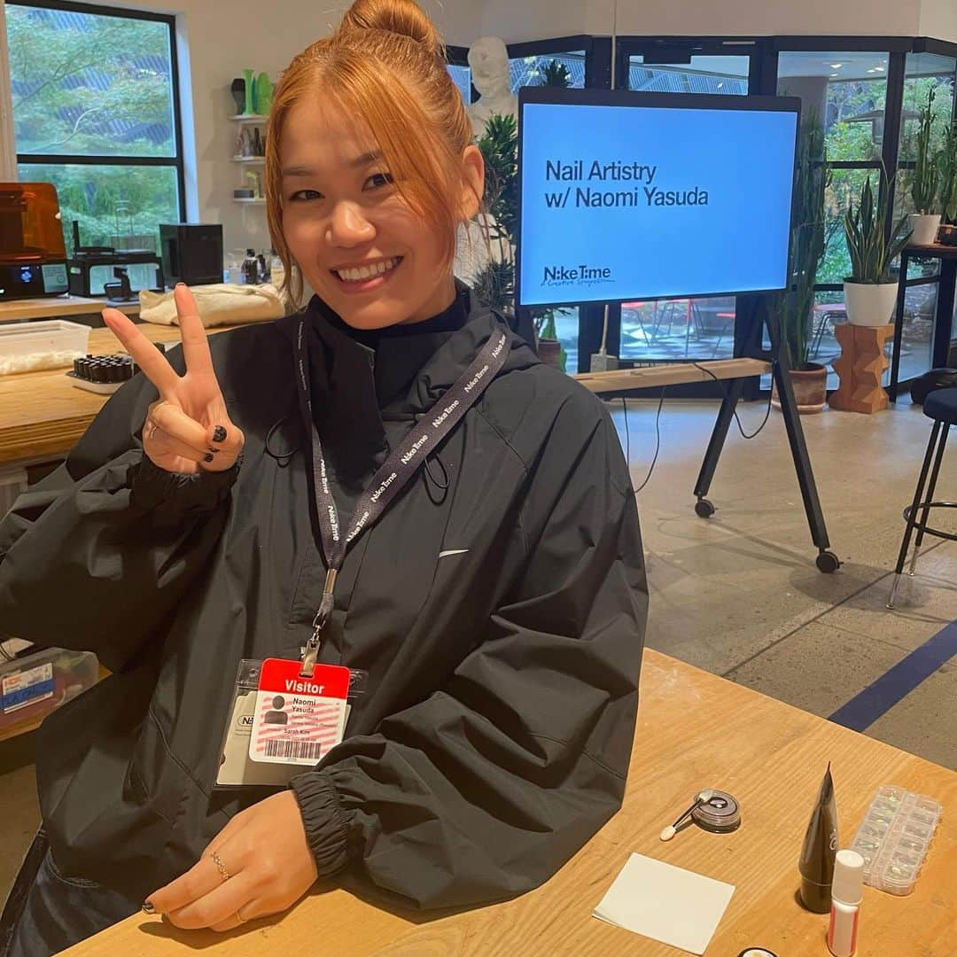 安田直美のインスタグラム：「as a huge Nike fan I’m so humble to have been asked to share my creative journey with Nike designers at Nike time❤️ thank you nike for having me🙏🏽❤️」