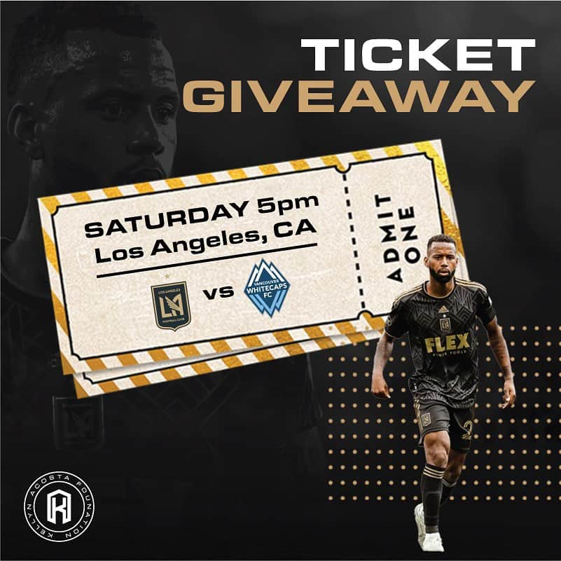 ケリーン・アコスタのインスタグラム：「🚨 Ticket Giveaway! 🚨  Enter for your chance to win 2 tickets to this weekend’s playoff game!   To enter: 1️⃣ Follow @kellynacosta_foundation & @nikys_sports  2️⃣ Donate to The Kellyn Acosta Foundation by Texting “Kellyn” to 243725   Each $5 Donation counts as 1 Entry!   Learn more about our mission by visiting www.KellynAcostaFoundation.org   Winner will be announced Friday 10/27 @ 5pm pst.   #giveaway #ticketgiveaway #losangeles #philanthropy #youthsoccer #footy4all」