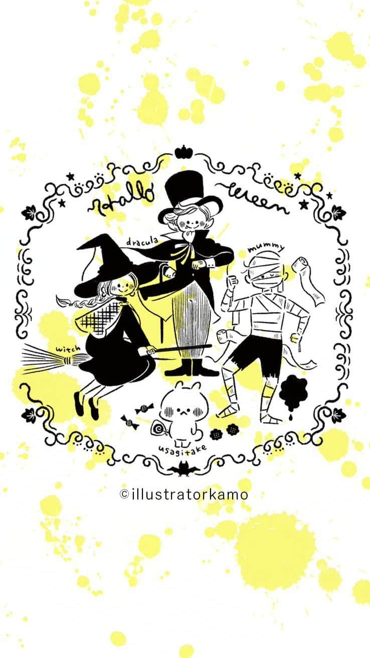 カモのインスタグラム：「3パターンで描いてみた！ハロウィンキャラ @illustratorkamo  【ハロウィンゴースト】は1つ前のリール 【ハロウィン棒人間】は一昨年のリール 【ウサギタケ】は日々の投稿にいます ※ストーリーズからリンク貼りました🎃  #ハロウィン #ハロウィンイラスト #ウサギタケ #usagitake #illustratorkamo」