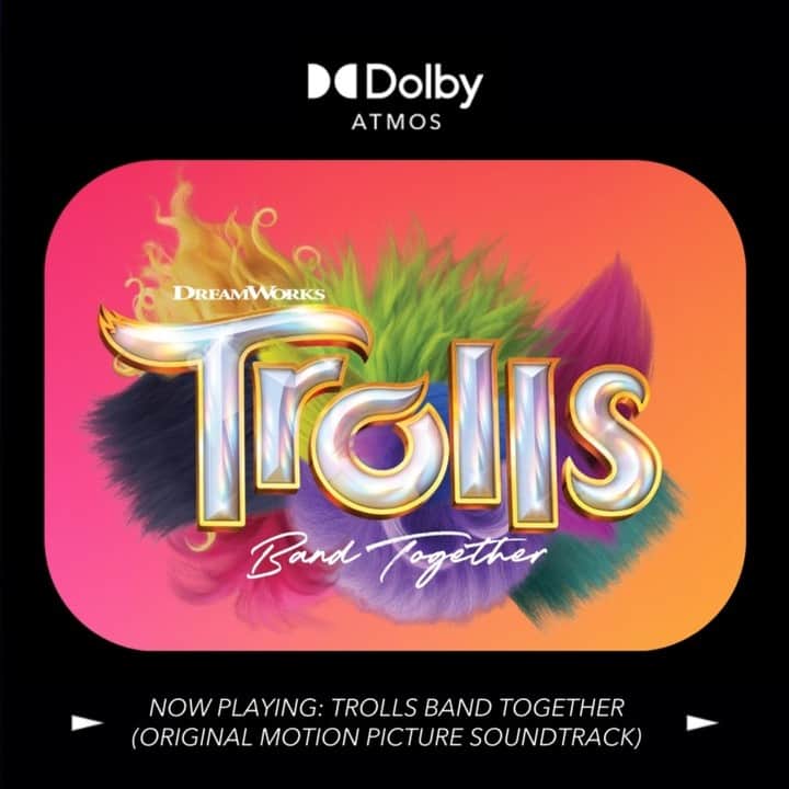 ドルビーラボラトリーズのインスタグラム：「Take yourself to a better place by listening to #TrollsBandTogether soundtrack in #DolbyAtmos 🤩」