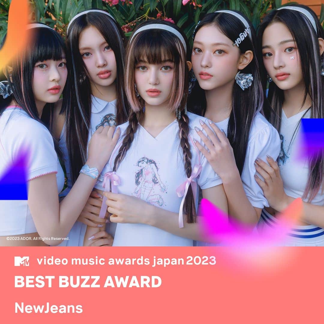 MTV Japanのインスタグラム：「【#VMAJ2023 WINNER🏆】  話題を集めた映像作品・楽曲を数多く発表したアーティストに贈られる特別賞「Best Buzz Award」はNewJeans(@newjeans_official)が受賞！  ▼詳細はこちら https://www.vmaj.jp/  #NewJeans #MTVJapan」