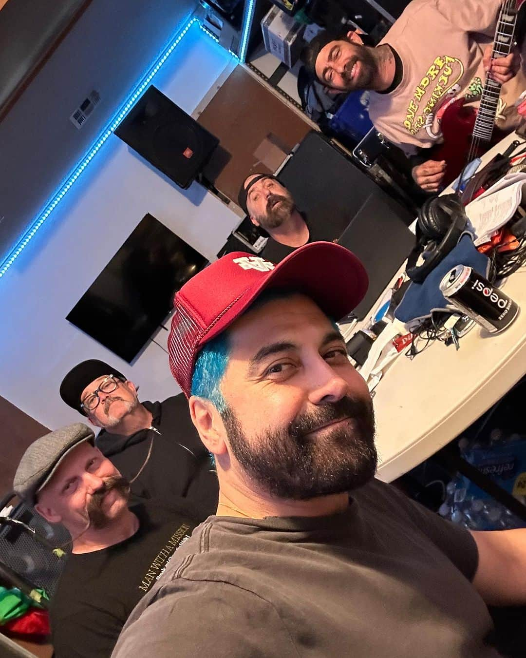 Zebraheadのインスタグラム：「We’re here at the studio writing songs for the next release! What are you guys in the mood to hear on this next one? A little yacht rock? Death metal? Butt punk? Gospel screamo?  #zebrahead #songwriting」