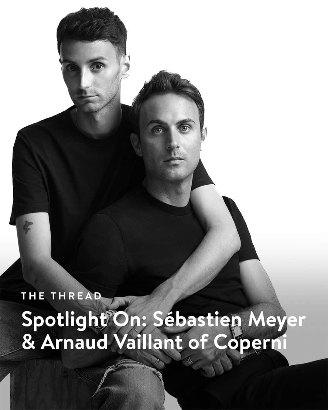 Nordstromのインスタグラム：「Get to know Coperni's Sébastien Meyer and Arnaud Vaillant. The brand's cofounders share the fall collection inspiration behind their modern, experimental Parisian ready-to-wear and accessories brand. Head to the link in our Instagram bio to read more.」