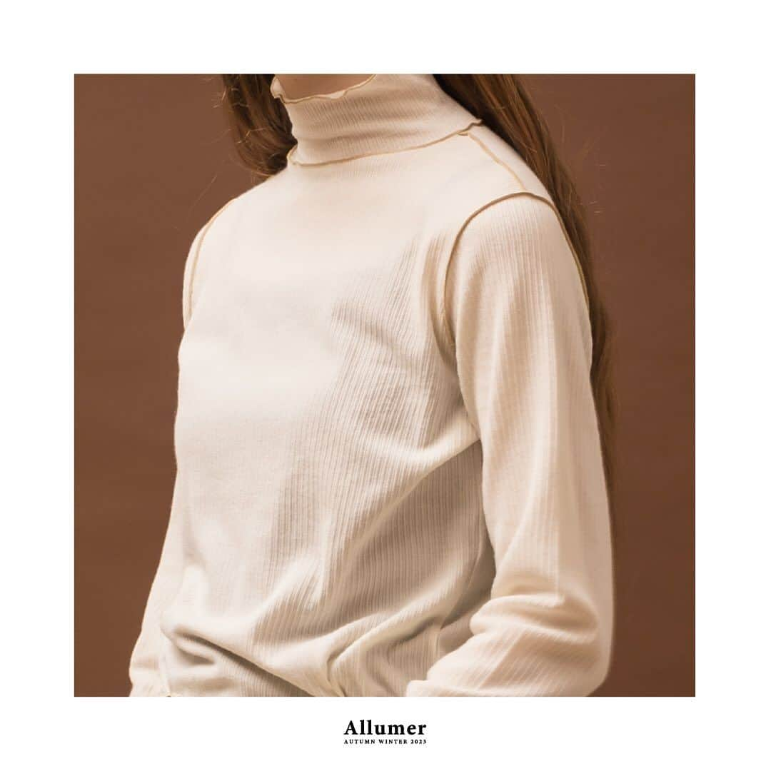 ALLUMERのインスタグラム：「Allumer 2023 AUTUMN WINTER  Color Scheme Piping Sheer Lib High Neck  ￥8,800(tax in)  #allumer」