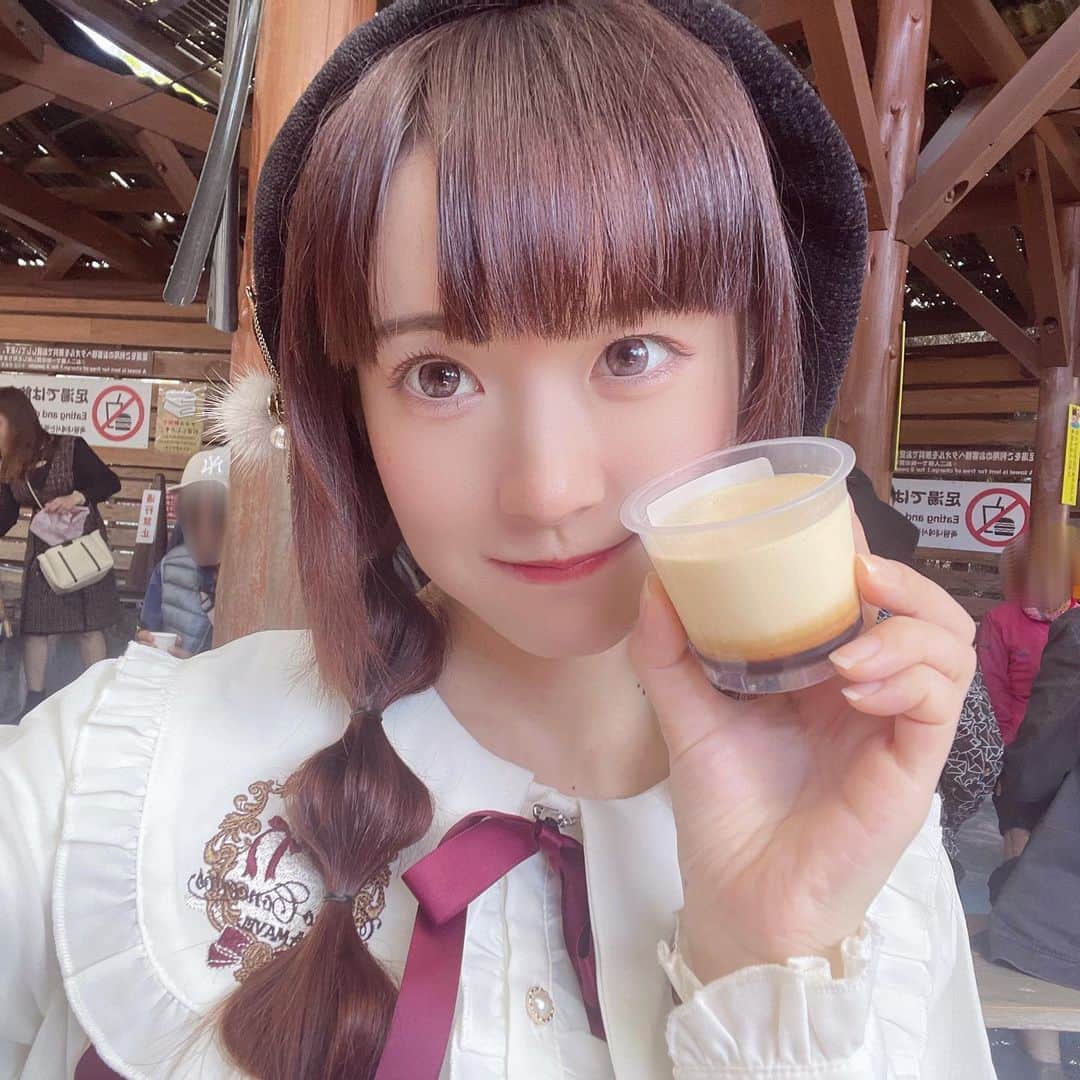 永井杏樹さんのインスタグラム写真 - (永井杏樹Instagram)「  初❣️醤油ぷりん食べてきた🍮💓  (*´﹃｀*)‧º·˚ｵｲｼｶｯﾀ  #ロリータ #ロリータファッション #lolita #kawaii  #lolitafashion #kawaiifashion #amavel #アマベル #axesfemme #アクシーズファム #地獄めぐり #かまど地獄 #醤油ぷりん #大分 #別府 #永井杏樹 #ミルハニ #アイドル」10月27日 23時40分 - anju914_mh
