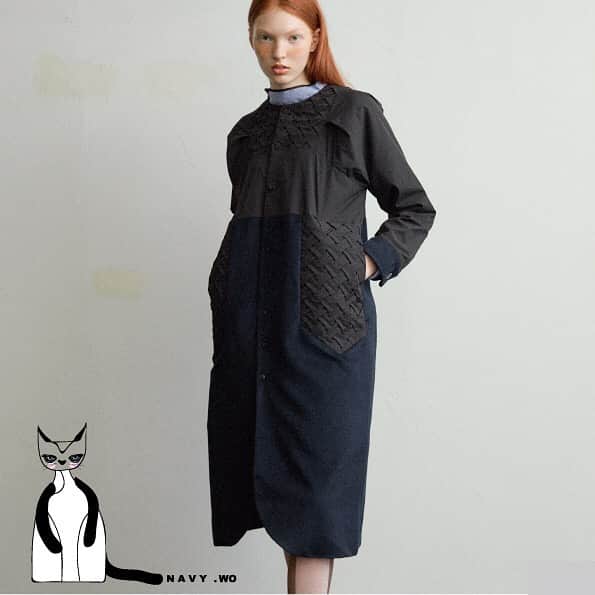 ネイビー ウォのインスタグラム：「2023 AUTUMN / WINTER collection.    @navy.wo_snap_by.staff  #navywo#nagoya #shinjukuTakashimaya #takashimayastyleandedit #jiyugaoka #kokura #navywoofficial  #2023aw #knitting #mode #jacket #knit #knittape #wool #coat #outer #lightouter #color #cat」