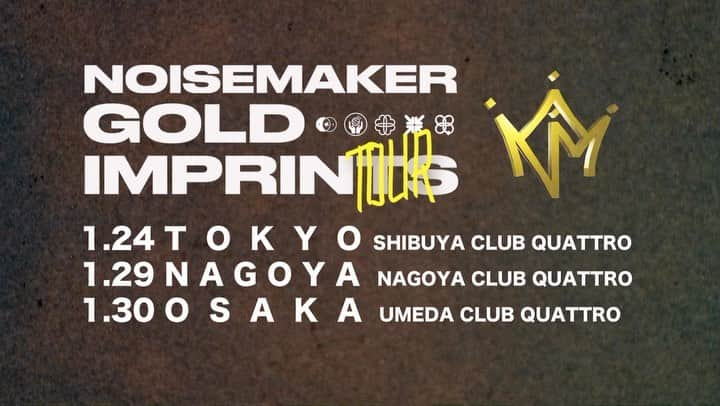 YU-KIのインスタグラム：「🔥🔥🔥  @noisemaker_official   【オフィシャル2次先行開始🔥】  GOLD IMPRINTS TOUR 東名阪ONEMAN！  ただいまから、 2次先行受付開始！！  1/24(水)  渋谷 CLUB QUATTRO 1/29(月) 名古屋 CLUB QUATTRO 1/30(火) 梅田 CLUB QUATTRO  今回、10代割を導入！ 10代の方は身分証提示で、 ¥1,000キャッシュバック 致します！  ■時間 OPEN 18:00 / START 19:00  ■チケット 前売 ¥4,500 / 当日 ¥5,000 10代割 (当日会場にて1000円キャッシュバック ※要身分証提示 ）  ▼オフィシャル先行はこちら！ w.pia.jp/t/noisemaker/  2次先行期間は、 10/27(金)22:00~11/5(日)23:59まで！  #NOISEMAKER」