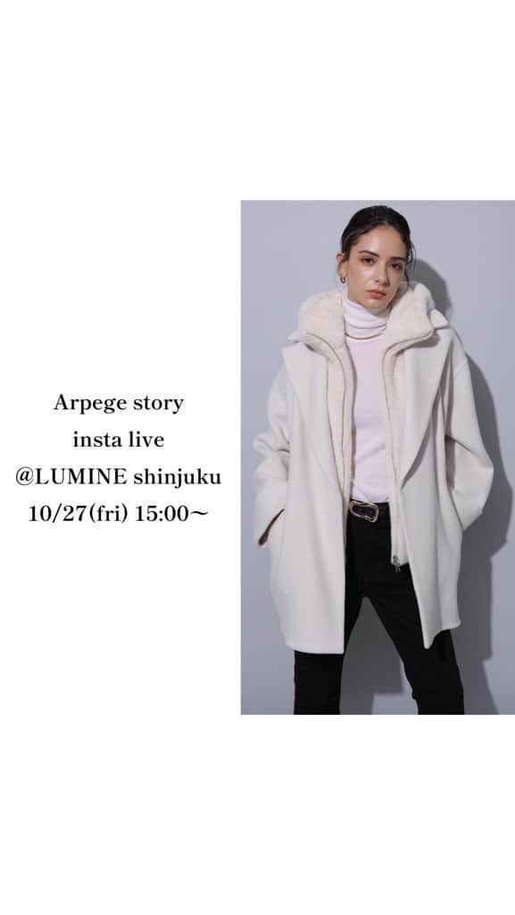 のインスタグラム：「Arpege storyルミネ新宿店で本日よりスタート！！ Apuweiser-riche ＆ JUSGLITTTY プレオーダーアイテムをご紹介致しました。  期間中、 ルミネ新宿店にサンプルをご用意しております。 ご試着、ご来店お待ちしております。  ⁡ staff rina158㌢/miki159㌢/shiomi161㌢ ⁡ ※こちらのフィード投稿は削除する可能性がございます。 ご了承くださいませ。　　 ⁡ -------------------------------------------- ⁡ \\NEWS// ⁡ Arpege storyルミネ新宿店 PRE ORDER 10/27(金)〜10/30(月)  ⁡ 期間中、対象の商品を ルミネ新宿店限定でご試着＆ご予約頂けます！  プレオーダーして頂くと商品お渡しの際にArpege story会員様のポイントをお買い上げ額の10%分プレゼント🎁  対象アイテムはこちらを✔️ ↓↓↓  ☑︎Apuweiser-riche 〈撥水〉ペプラムダウン 定価 38,500円(税込) お問い合わせ品番：23423100  ☑︎Apuweiser-riche 〈撥水〉ビッグカラーアライドダウン 定価 36,300円(税込) お問い合わせ品番：23423080  ☑︎Apuweiser-riche 3Dフラワーモチーフ刺繍ニット 定価 20,350円(税込) お問い合わせ品番：23458440  ☑︎Apuweiser-riche 箔ラメチュールスカートニットSET 定価 24,200円(税込) お問い合わせ品番：23463550  ☑︎ JUSGLITTY ドット刺繍カーデプルオーバー 定価 15,400円(税込) お問い合わせ品番：43458260  ☑︎ JUSGLITTY シアーフォルムスカート 定価 24,200円(税込) お問い合わせ品番：43332030  ⁡ Arpege story ルミネ 新宿店 TEL.03-3345-0035 ⁡  -------------------------------------------- #arpegestory  #apuweiserriche  #jusglitty  #rirandture  #mystrada  #caduné  #arpegestoryoriginal  #instalıve  #アルページュストーリー  #プレオーダー  #ファッションの力を信じよう」