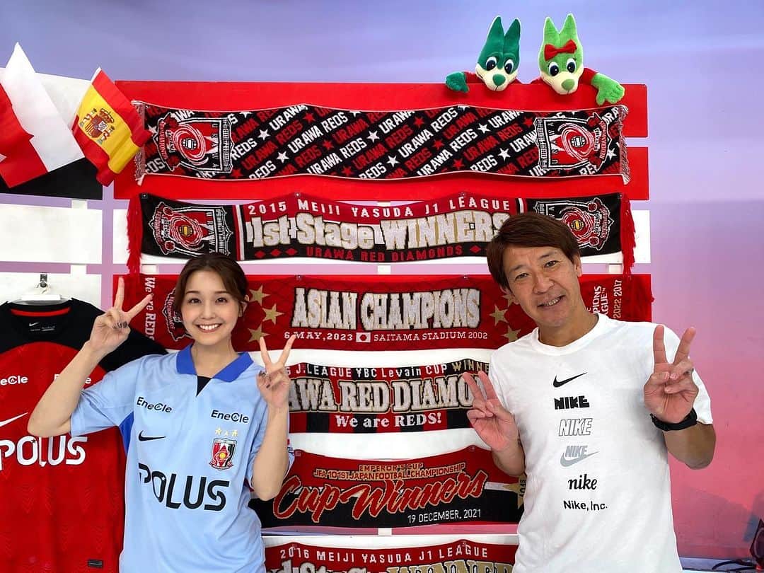水内猛のインスタグラム：「テレ玉GGRは夜11時から❗️柏レイソル戦、浦項スティーラーズ戦のハイライト❗️さいたまダービーOB戦もやりますよ😊明日の鹿島アントラーズ戦は勝つぞーーー❗️ #浦和レッズ #三菱重工浦和レッズレディース #テレ玉 #GGR #笹井千織」