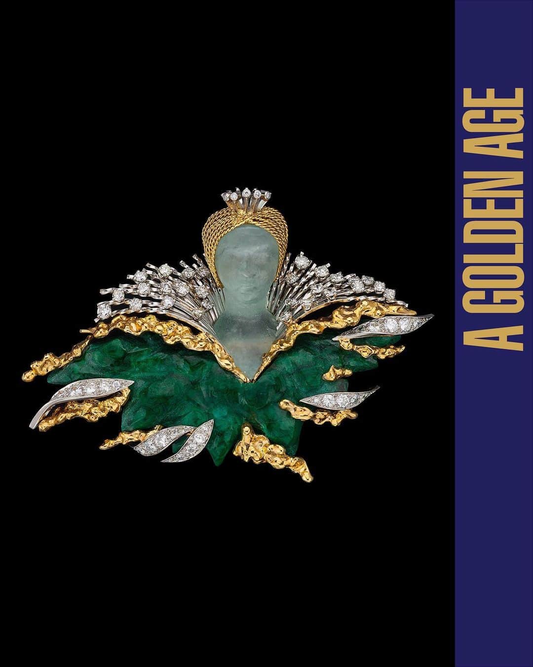 Chaumetさんのインスタグラム写真 - (ChaumetInstagram)「A Golden Age: 1965-1985  Dive into the exquisite world of Pierre Sterlé's craftsmanship with our Argine Playing Card brooch, a masterpiece in gold, platinum, diamonds, malachite, and more.  Swipe left to discover the intricate details of our Playing Card brooches, where gold and ornamental stones are expertly sculpted to create stunning designs.  Book your ticket now on chaumet.com.  #Chaumet #AGoldenAge #ChaumetExhibition」10月27日 17時45分 - chaumetofficial