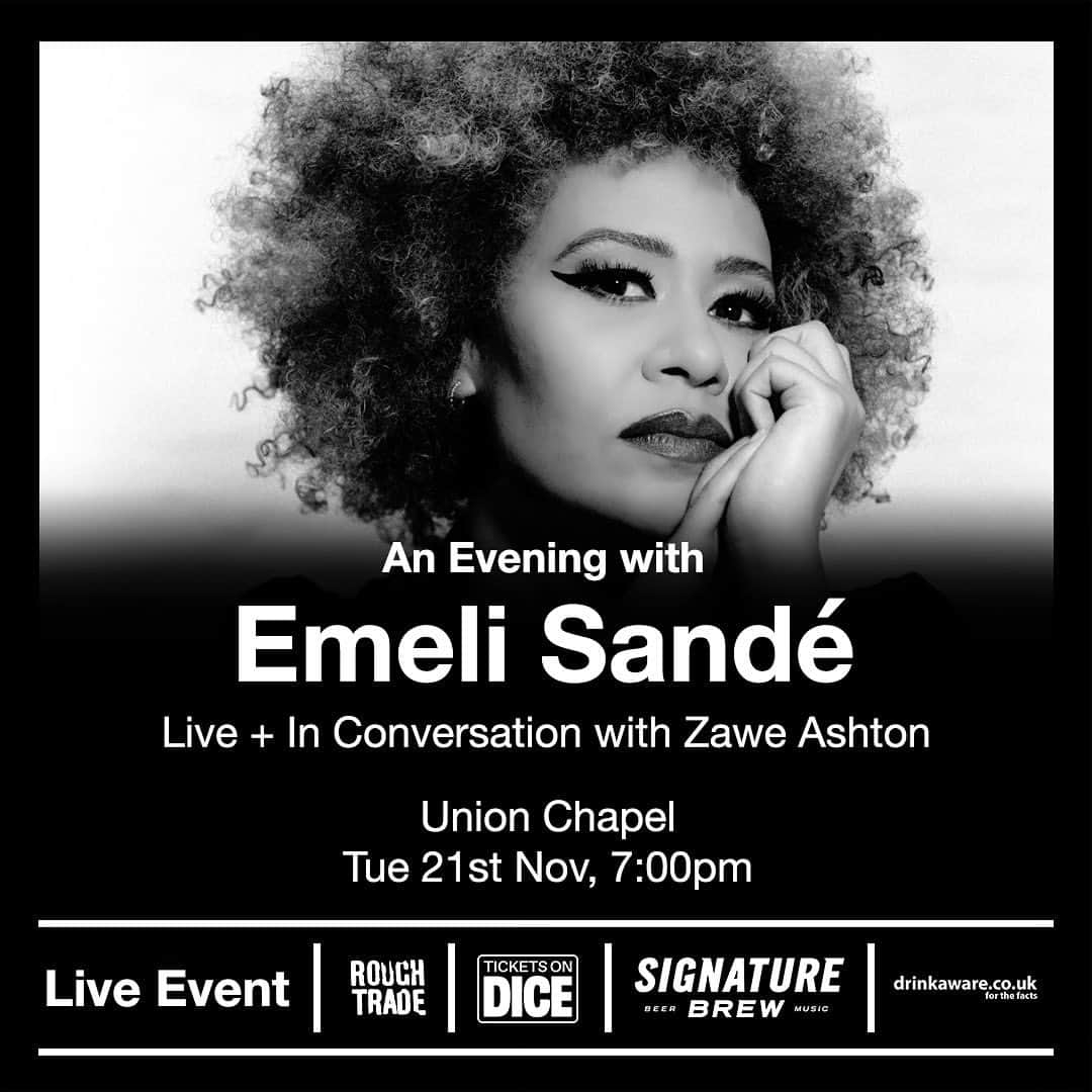 Emeli Sandéのインスタグラム：「Emeli Sandé will be live and in conversation with her friend, the acclaimed actress, playwright & author, Zawe Ashton, at the Union Chapel on November 21st.   Tickets are on sale now at the link in bio.  Copies of Emeli's new album 'How Were We To Know' are available with CD or LP + Entry Tickets.  Team Emeli x」