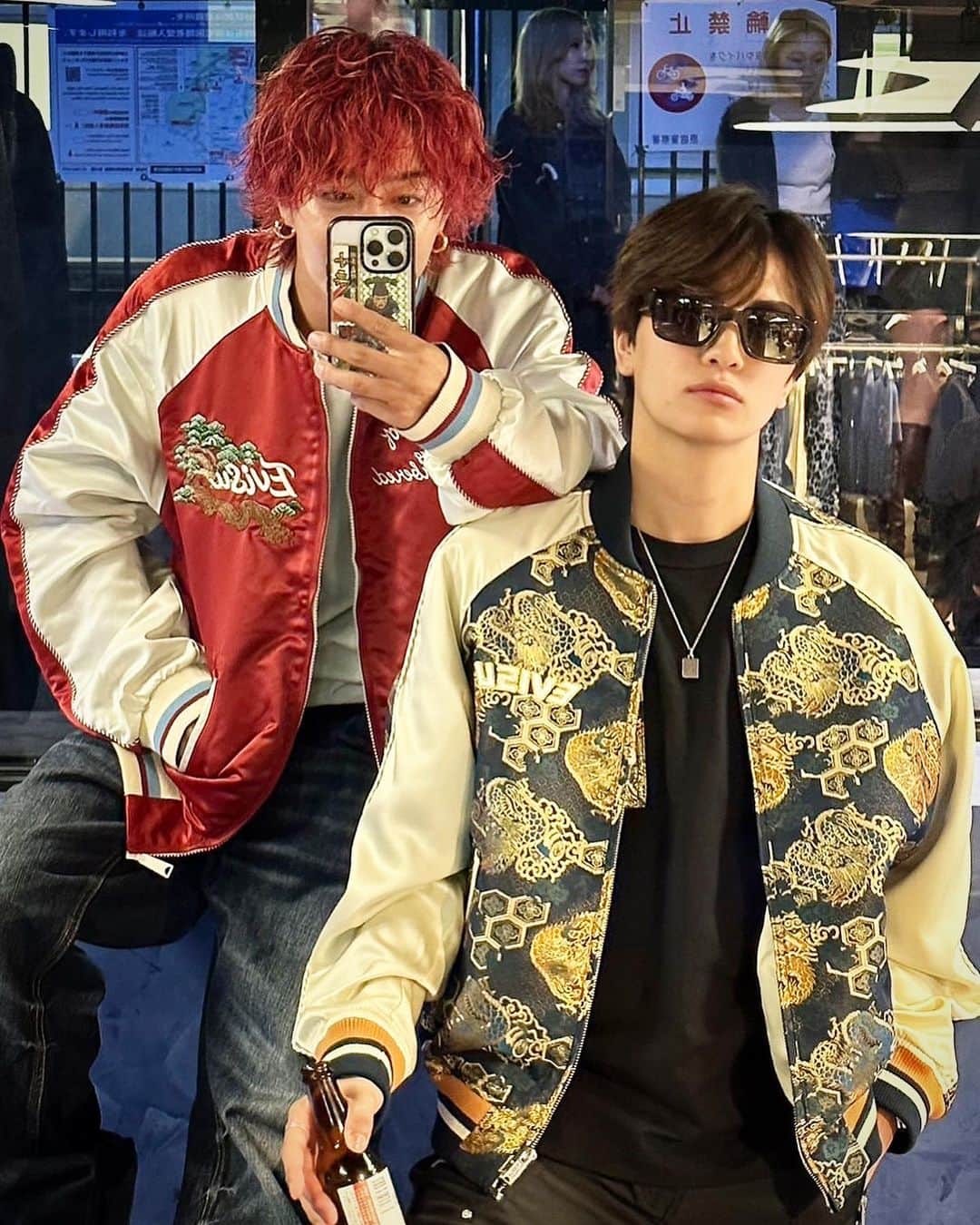 バンダリ亜砂也のインスタグラム：「・ ・ ・ @evisu1991  ・ ・ #evisu #evisujeans  #表参道店　#receptionparty」