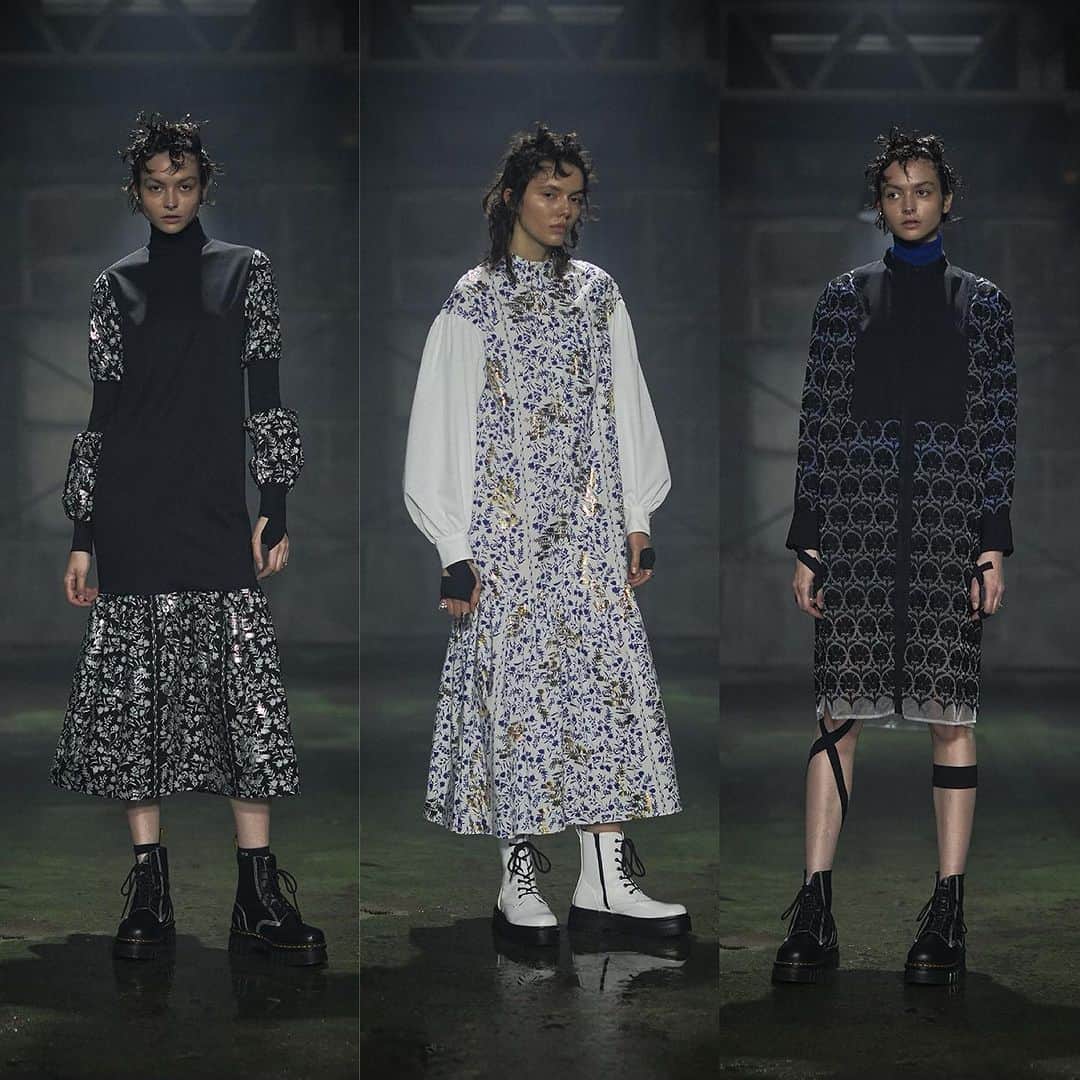 のインスタグラム：「. -DRESS COLLECTION!!-  2023 AW COLLECTION “Flower Punk”より、秋から重宝する新作ドレスをピックアップ‼︎ 金継ぎをイメージした箔プリントドレスや、ヨーロッパの壁紙の柄から連想した花柄のテキスタイルなど、一枚で存在感のあるドレスが揃っています♪  #mintdesigns #ミントデザインズ #2023aw」