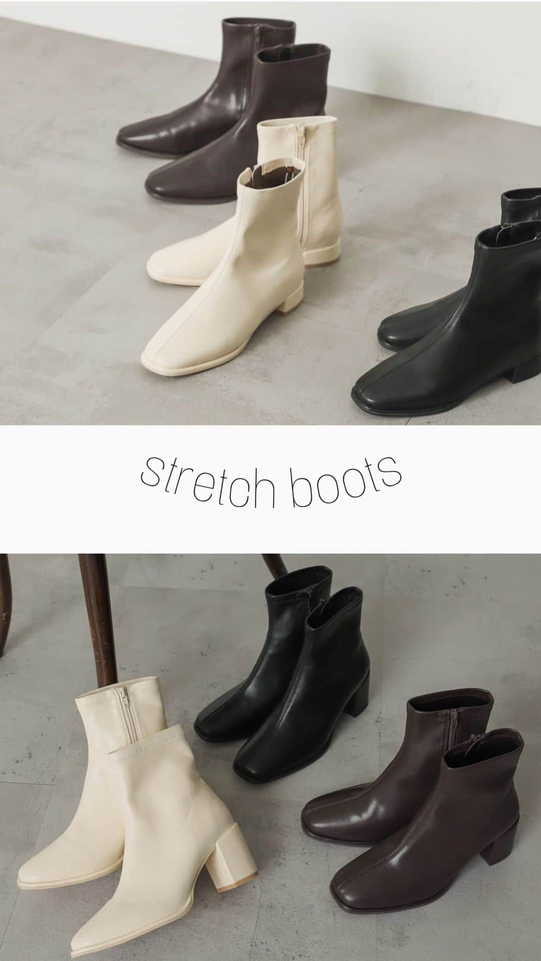 のインスタグラム：「stretch boots👢💗  毎年センスではおなじみのストレッチブーツ！ 生活防水で雨の日も安心✨  とにかく履きやすい！！！ どのくらい柔らかいかは、 ぜひ動画を最後まで見て確認して見てください✨  📍スクエアトウセンターシームストレッチローブーツ 📍スクエアトウセンターシームストレッチブーツ 📣どちらともメンズサイズ有り  #senseofplace_ur #senseofplacebyurbanresearch #センスオブプレイス #センスオブプレイスバイアーバンリサーチ #アーバンリサーチ #センス10th」