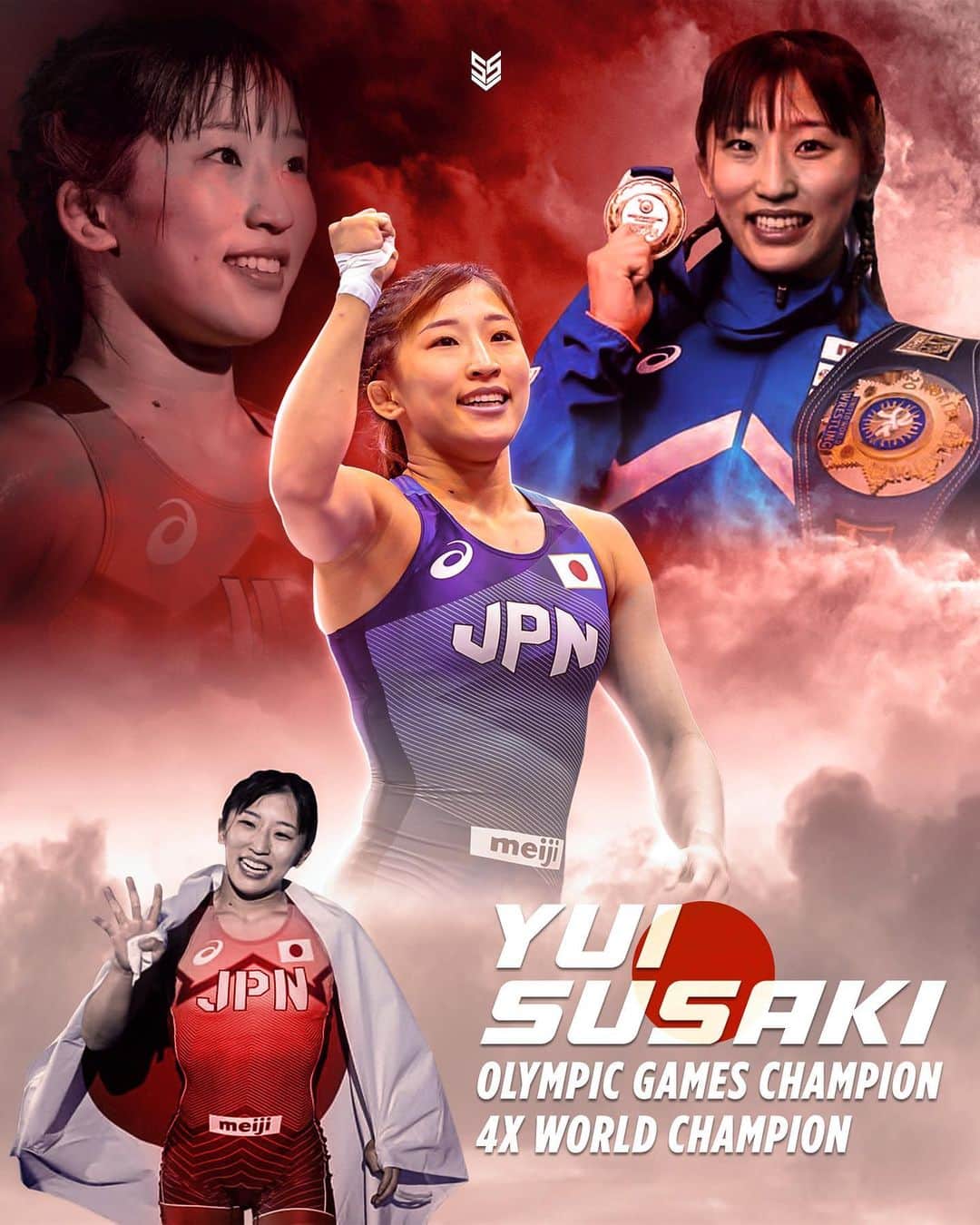 須崎優衣のインスタグラム：「Yui🌸 Susaki🎌 @yui106301susaki 🥇🏆  #япония #japan #tokyo2020 #worldcup #worldstar #unitedworldwrestling #wrestling #freestyle」