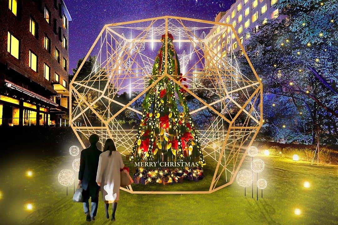 グランドプリンスホテル新高輪のインスタグラム：「. 🎄日本庭園に全長約3 メートルの竹あかりクリスマスツリーが登場🎄  11月19日(日)より、日本庭園にとっておきのクリスマスフォトスポットをご用意いたします✨ ツリーを覆う星のデザインを施した木製のドームと舞い落ちる雪のようなイルミネーションでスノードームを表現し、優しい光とともに煌めきに満ちた高輪時間をお届けいたします☃️💫  A 3 meter bamboo lantern Christmas tree will be appear in the Japanese garden!  From November 19th (Sunday), we will prepare a special Christmas photo spot in the Japanese garden. A wooden dome with a star design covering the tree and illuminations that look like falling snow represent a snow globe, delivering a gentle light and sparkling Takanawa time.  #グランドプリンスホテル新高輪 #グランドプリンスホテル高輪 #ザプリンスさくらタワー東京 #クリスマス #クリスマスプレゼント #ホリデー #煌めき #竹あかり #スノードーム #クリスマスツリー #grandprincehotelshintakanawa #grandprincehoteltakanawa #theprincesakuratworetokyo #christmas #christmasparty #holiday #bamboolantern」