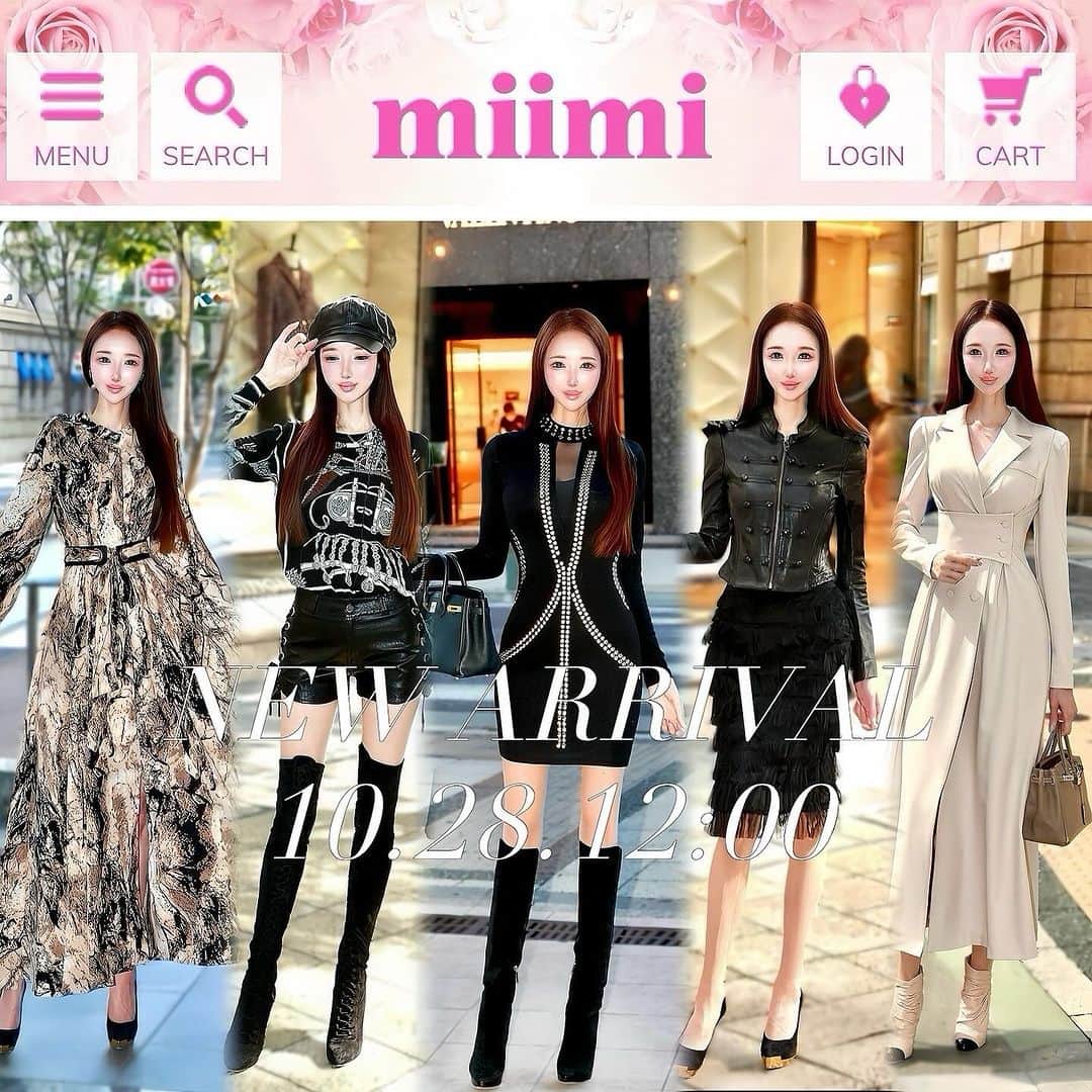 みぃみのインスタグラム：「🙇‍♀️日時変更🙇‍♀️ 10月28日12時【新作販売開始】 いつも数あるネットショップ中から miimi online storeをご利用頂き 誠にありがとうございます💖 ⁡ 今回もハズレなしの32点が並びます どうぞ宜しくお願い致します(❀ᴗ͈ˬᴗ͈)⁾⁾💖 ⁡ ※全品再販無し ※全品即日発送 ※大型新作販売日は1〜２日以内に発送 ⁡ 【先着順プレゼント】 12時30分迄にご購入金額¥20000（税抜）以上 の方にもれなくお洋服一枚プレゼント🎁 遅れましたお詫びも込めまして🥺🙏 ※会員登録済み・クレジットカード決済のみ ※すべての方にプチギフトございますよ✨ ⁡ 🌹miimi online store🌹 #通販サイト #ネットショップ #オンラインストア #レディースファッション  #ワンランク上のお洋服 #全品1日でお届け」