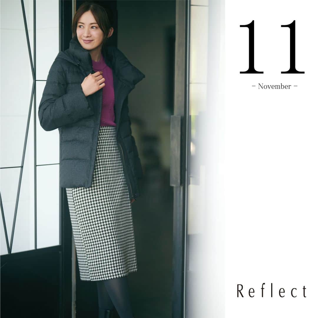 のインスタグラム：「｜11月デジタルカタログ｜  本日よりReflect公式サイトにて モデルの高垣麗子さんが纏う 2023 Winter Collectionが公開START！  全方位美人見えするを約束する 冬の厳選アウタースタイル  ぜひチェックしてみてください♪  ▼プロフィール@reflect_kobe_officialより、 公式サイトページにリンク頂けます。  #reflect #リフレクト #高垣麗子」