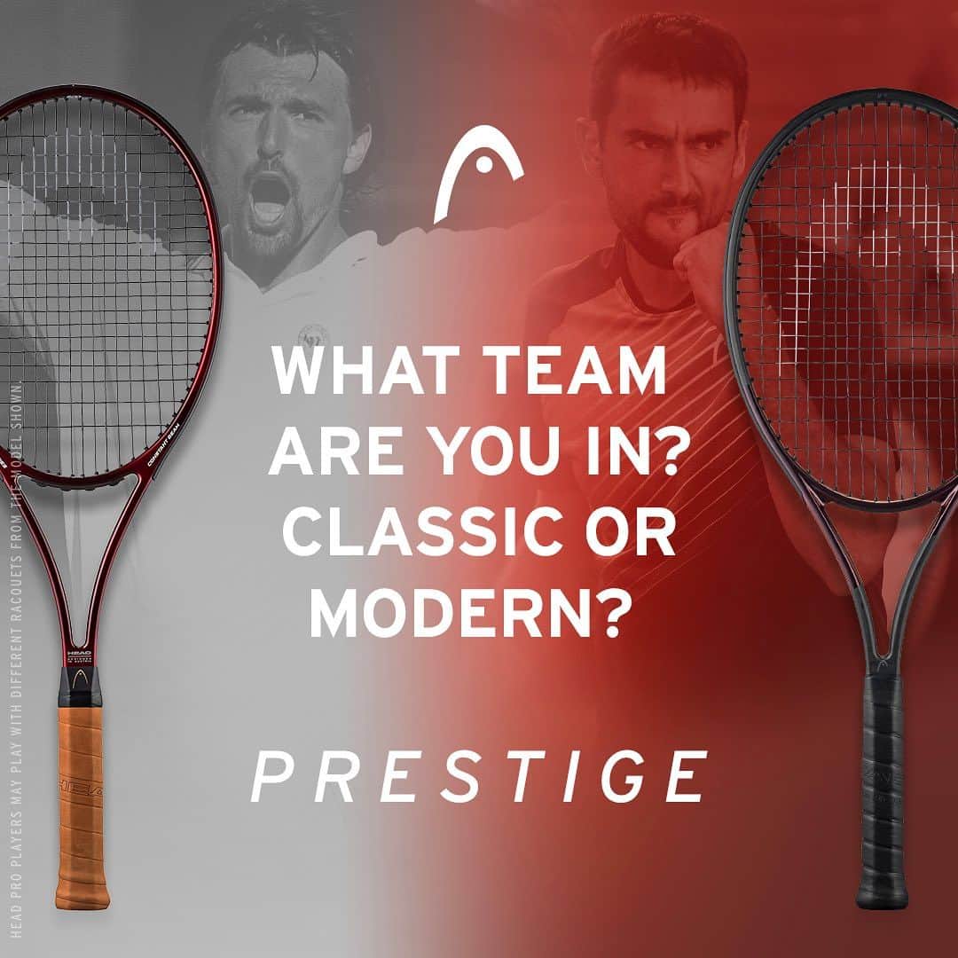 マリン・チリッチのインスタグラム：「The agony of choice: Prestige Classic 2.0 vs. Modern Prestige.   Are you team Classic or modern?               #TeamHEAD | #Launch | #PrestigeClassicVsPrestigeModern」